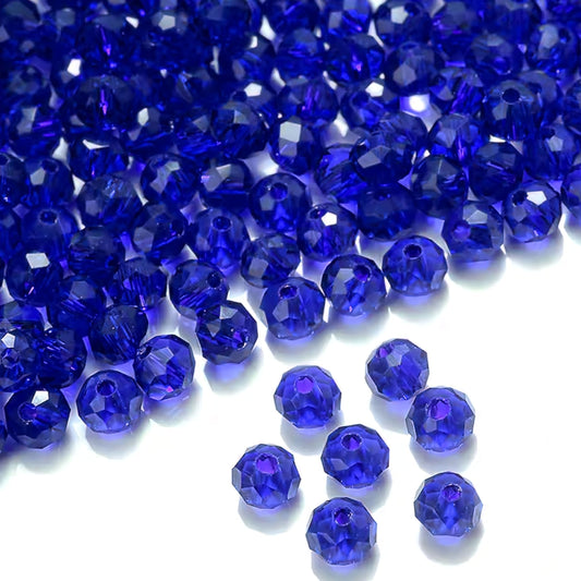 A refined detail for bracelet making, necklace making and DIY jewellery projects, blue and transparent 8mm and 90 grams beads add a clean decorative look.