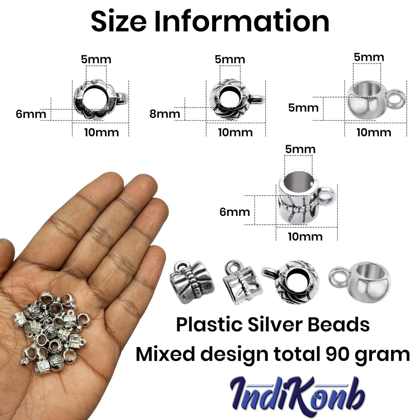 Oxidized Silver Jewellery Raw Material Set, Tibetan Spacer Combo image 2
