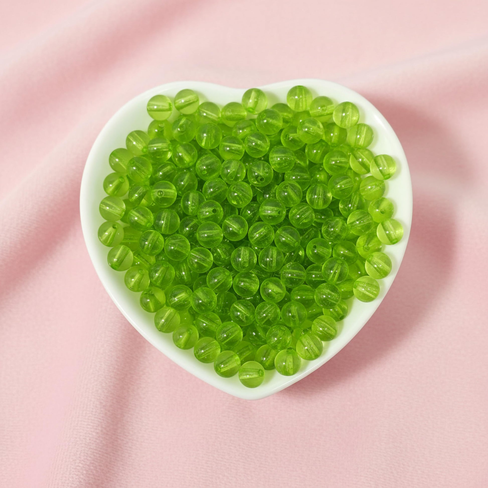 Transparent Rainbow Acrylic Beads for Jewellery Making Light Green image 3