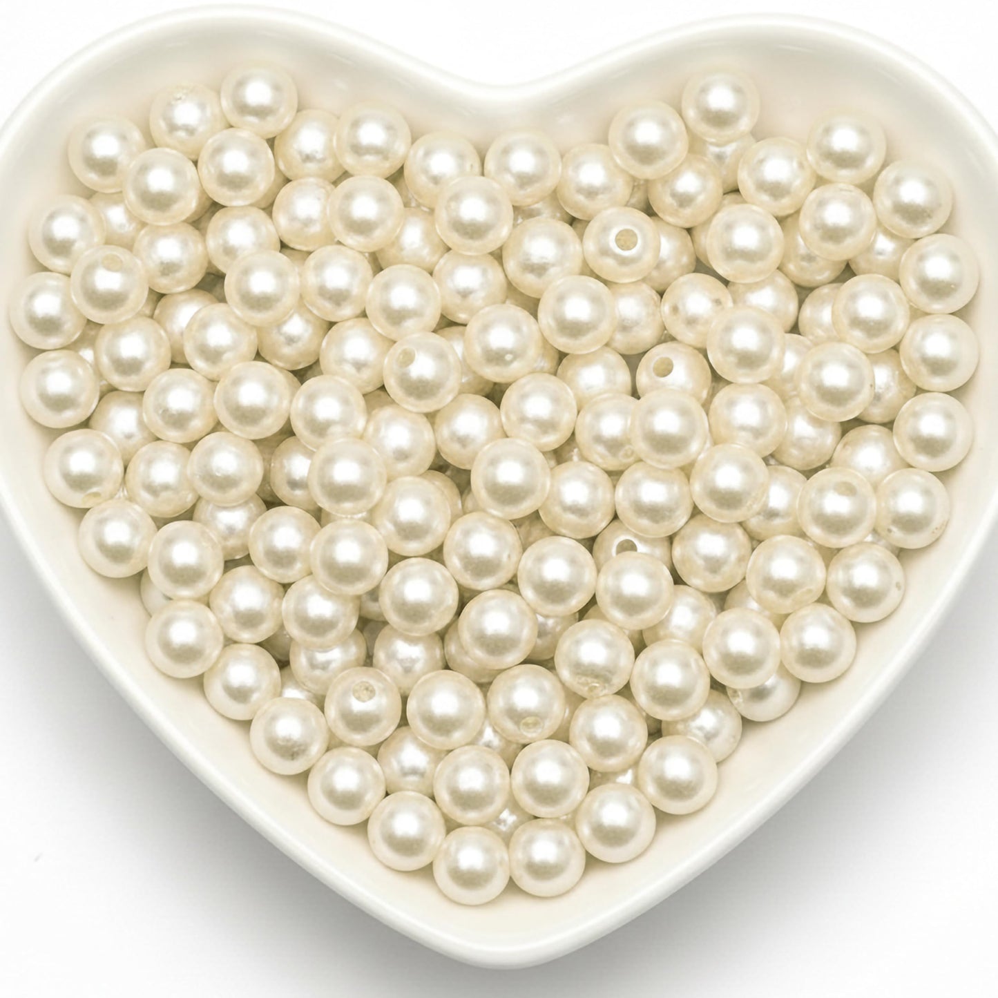 8mm White Pearl Beads for Jewellery Making Plastic Moti White 8MM product image
