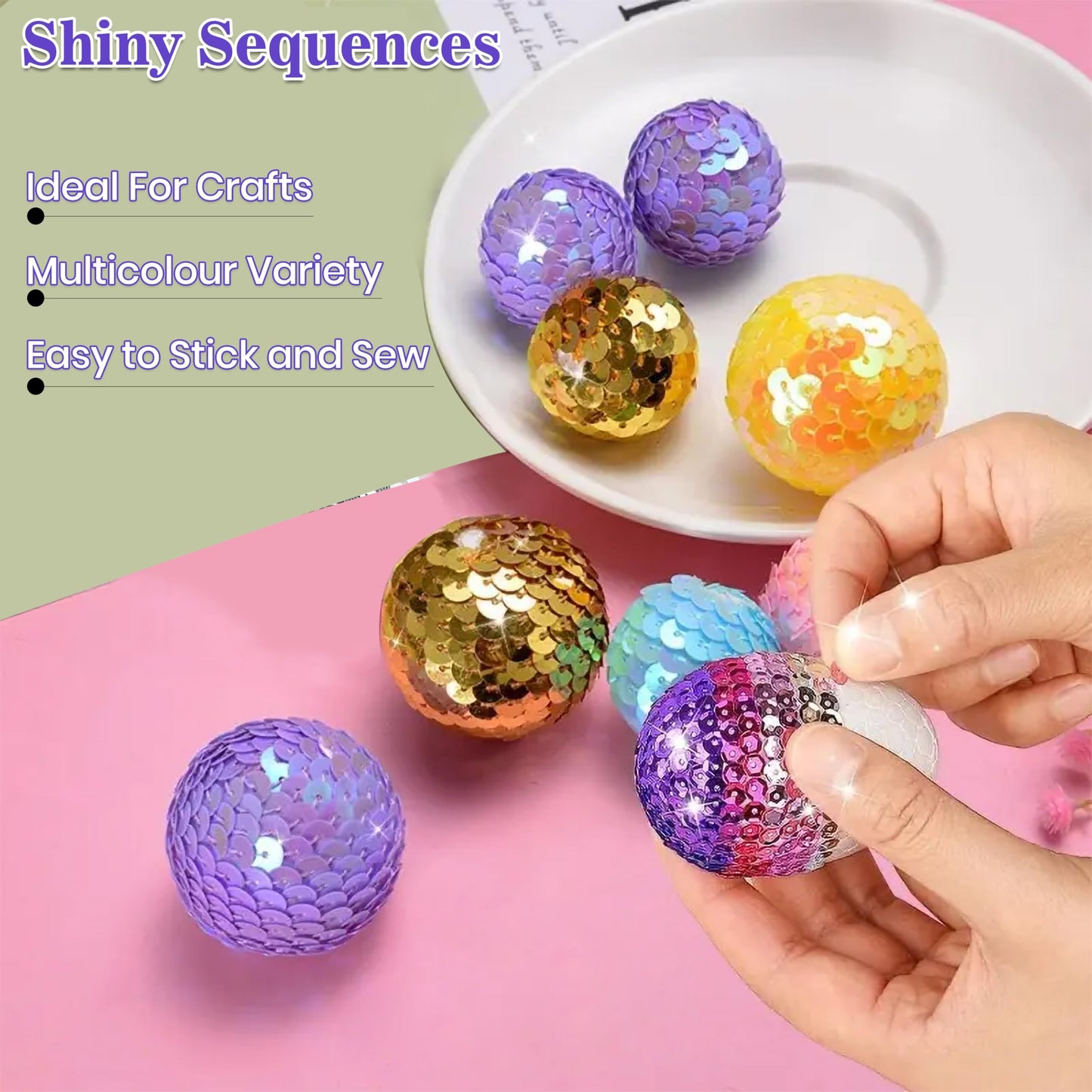 Embroidery Sequins, 2mm Flat Round Sitara, Shimmering Chumki BABY PINK image 3