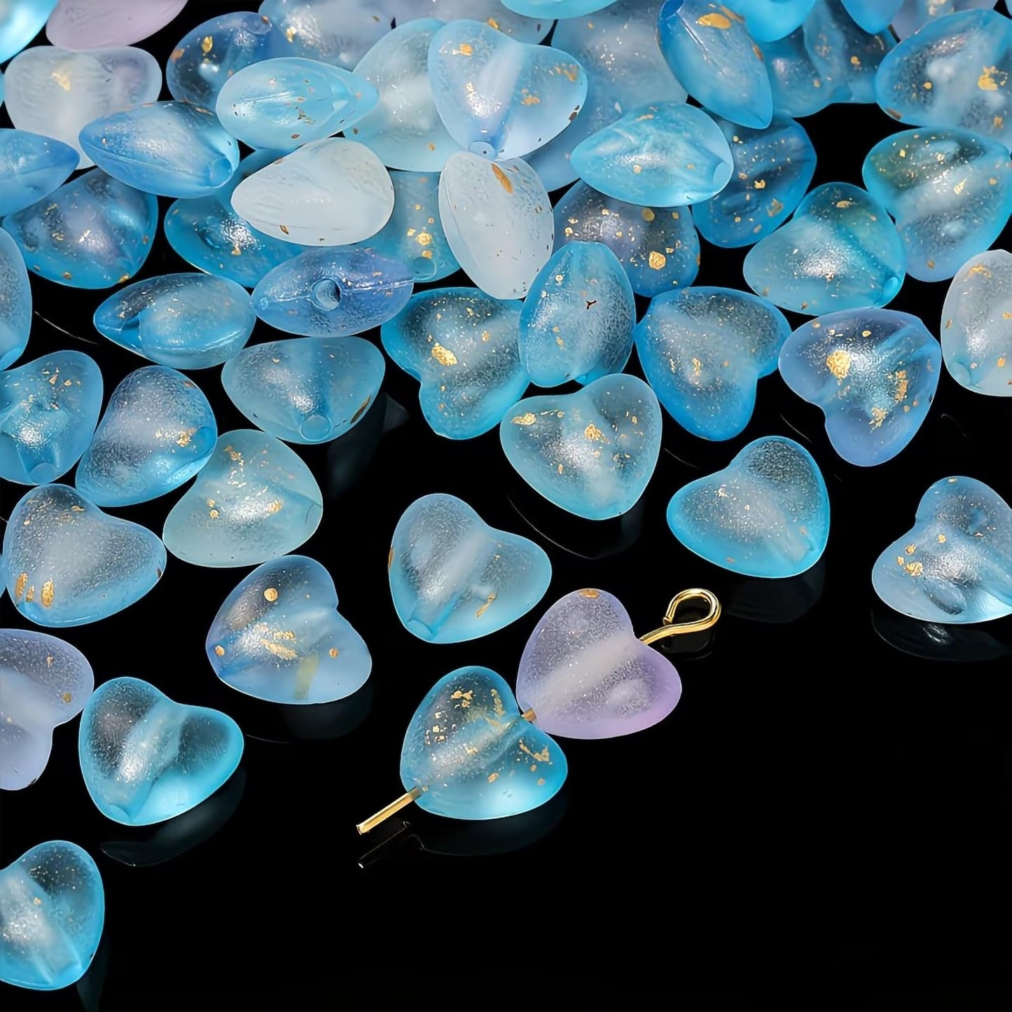 Create a neat finish in DIY jewelry and cute accessory projects with blue foil cute bracelet beads.