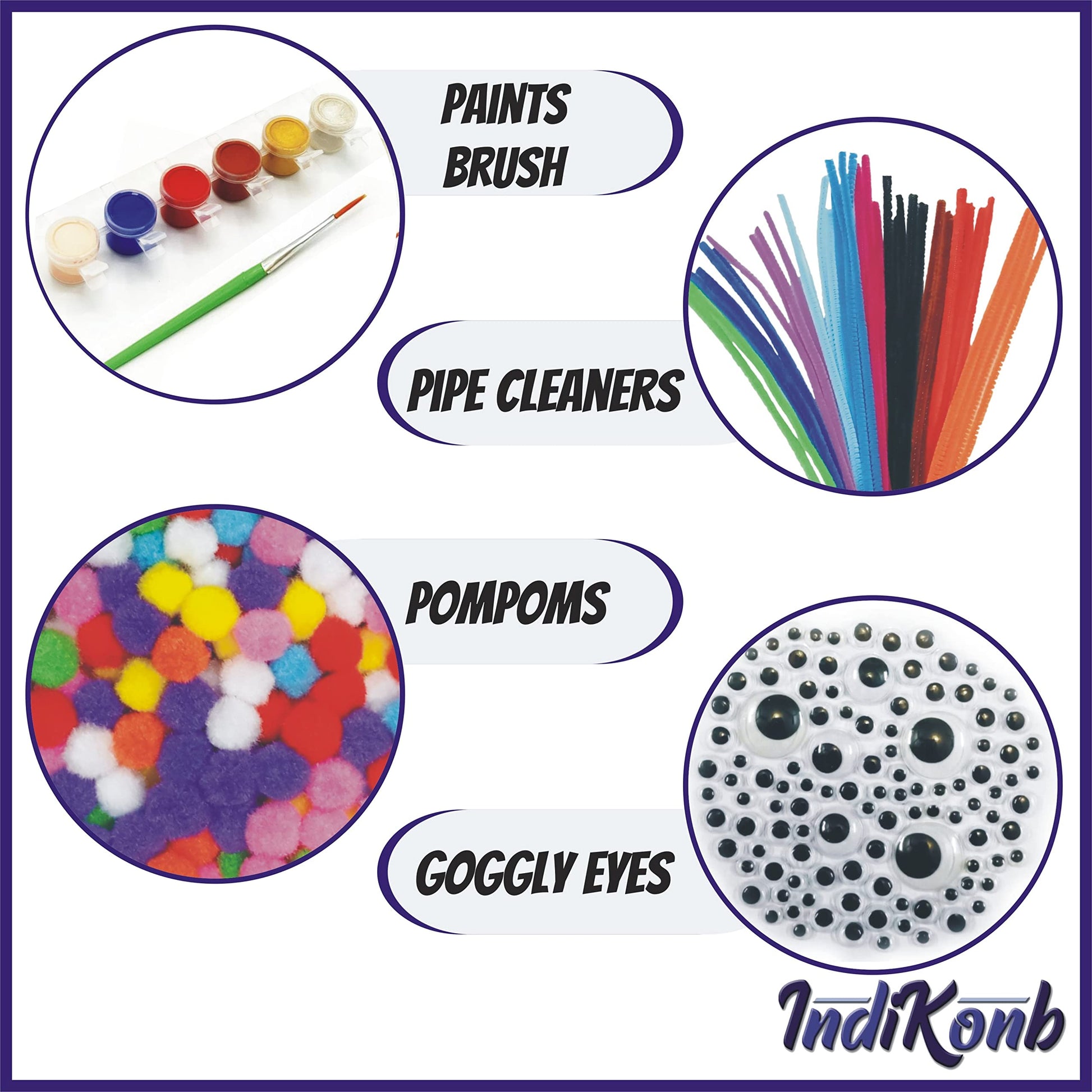 Wooden art and craft kit adds useful detail to kids art activities, DIY craft projects and school projects.