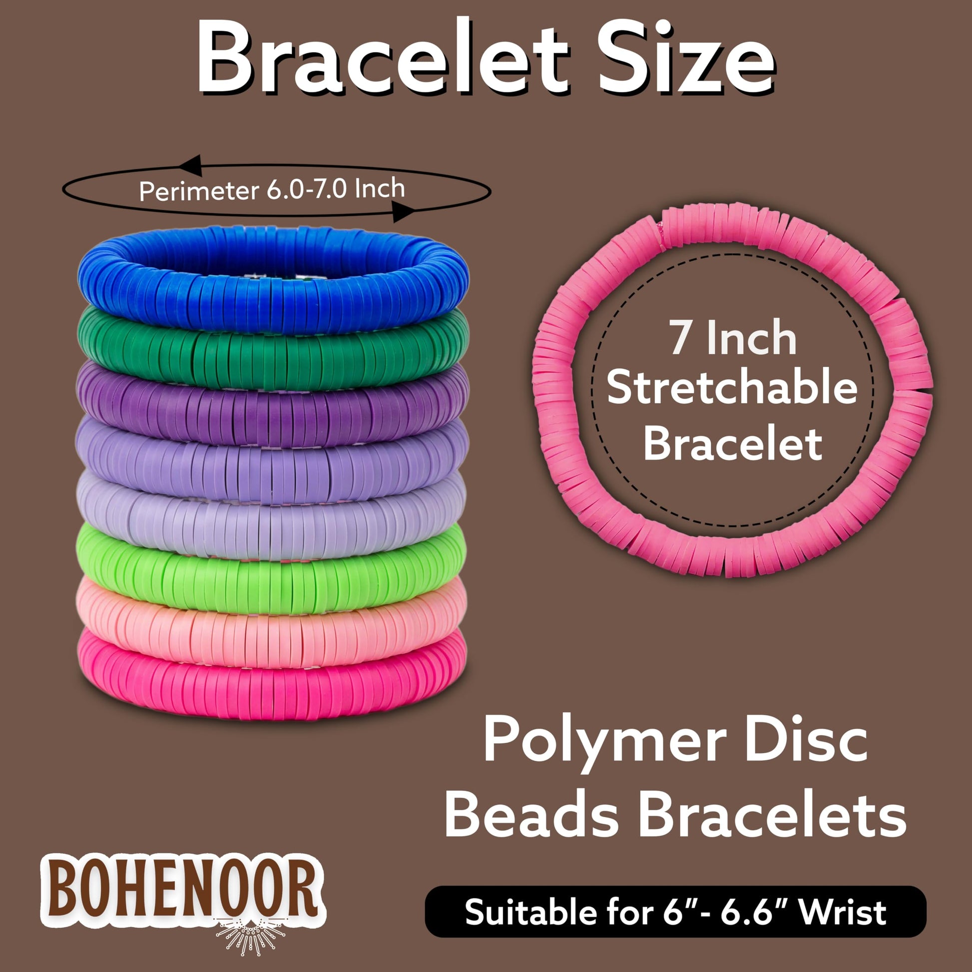 Preppy Heishi Surfer Bracelet Set for Teenage Girls Multicolour 8 Piece image 4