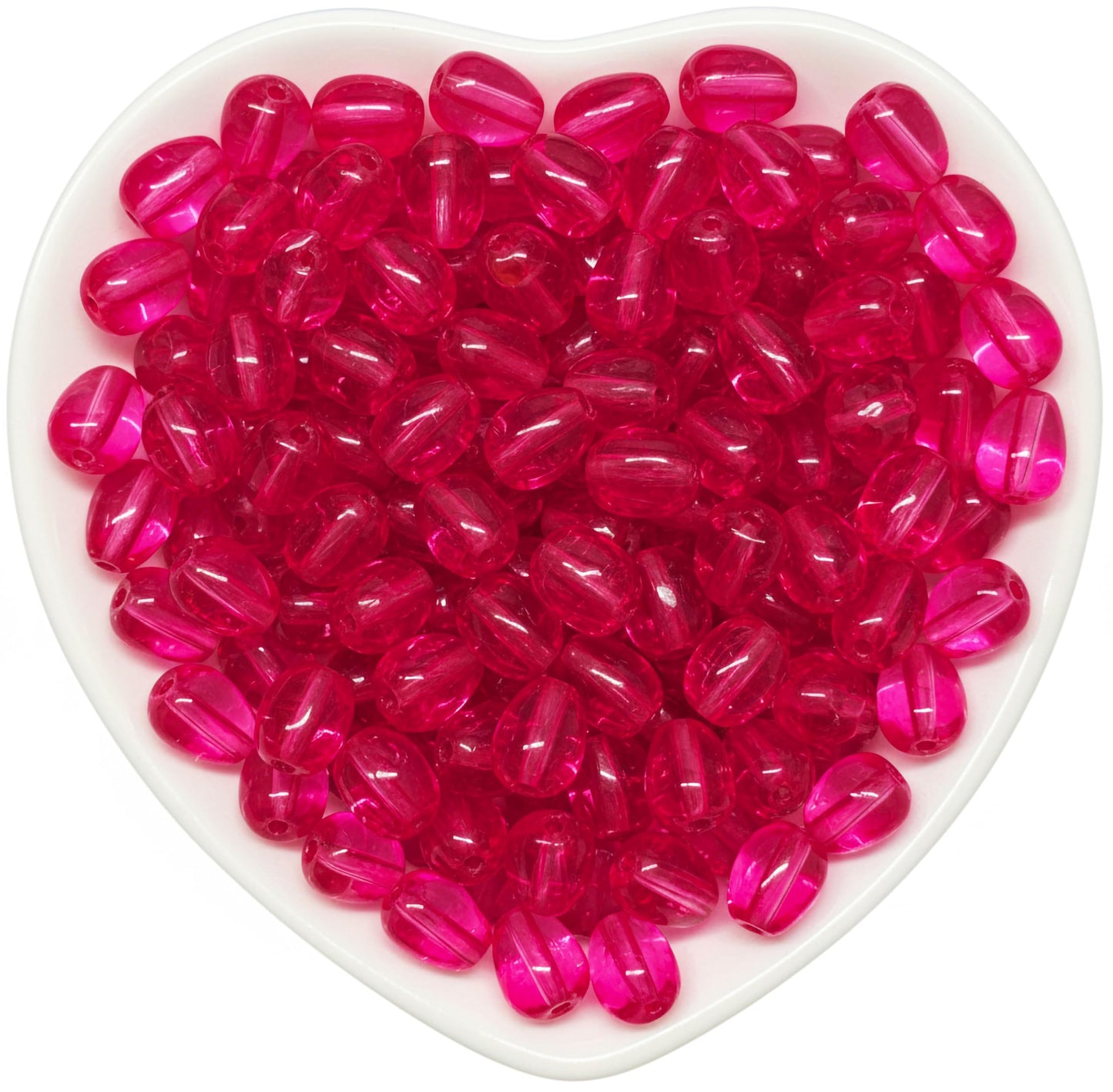 Design playful beadwork pieces with 10x6mm dark magenta glass drops for earrings, bracelets and charms.