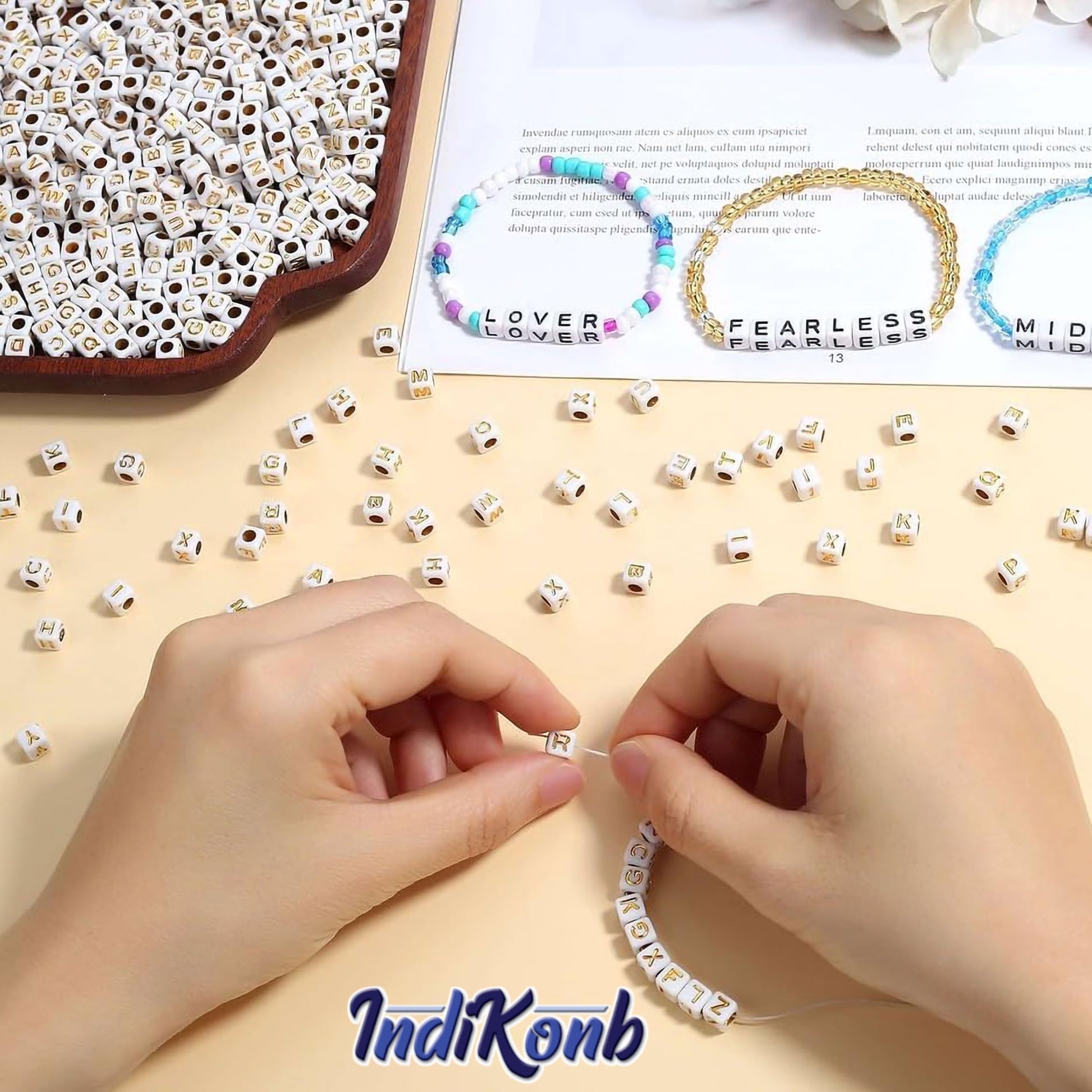 When necklace making and DIY jewellery projects needs a handmade beadwork accent to handmade projects, gold white 6 mm and 6mm beads work well.