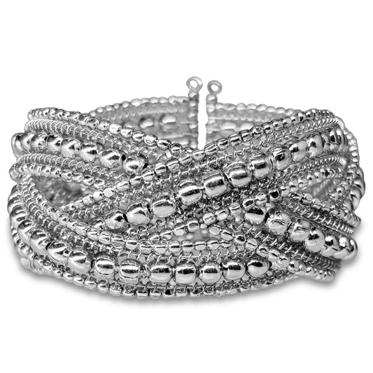 Cuff Bracelet for Girls & Women, Multilayer Kada, Hand SILVER product image