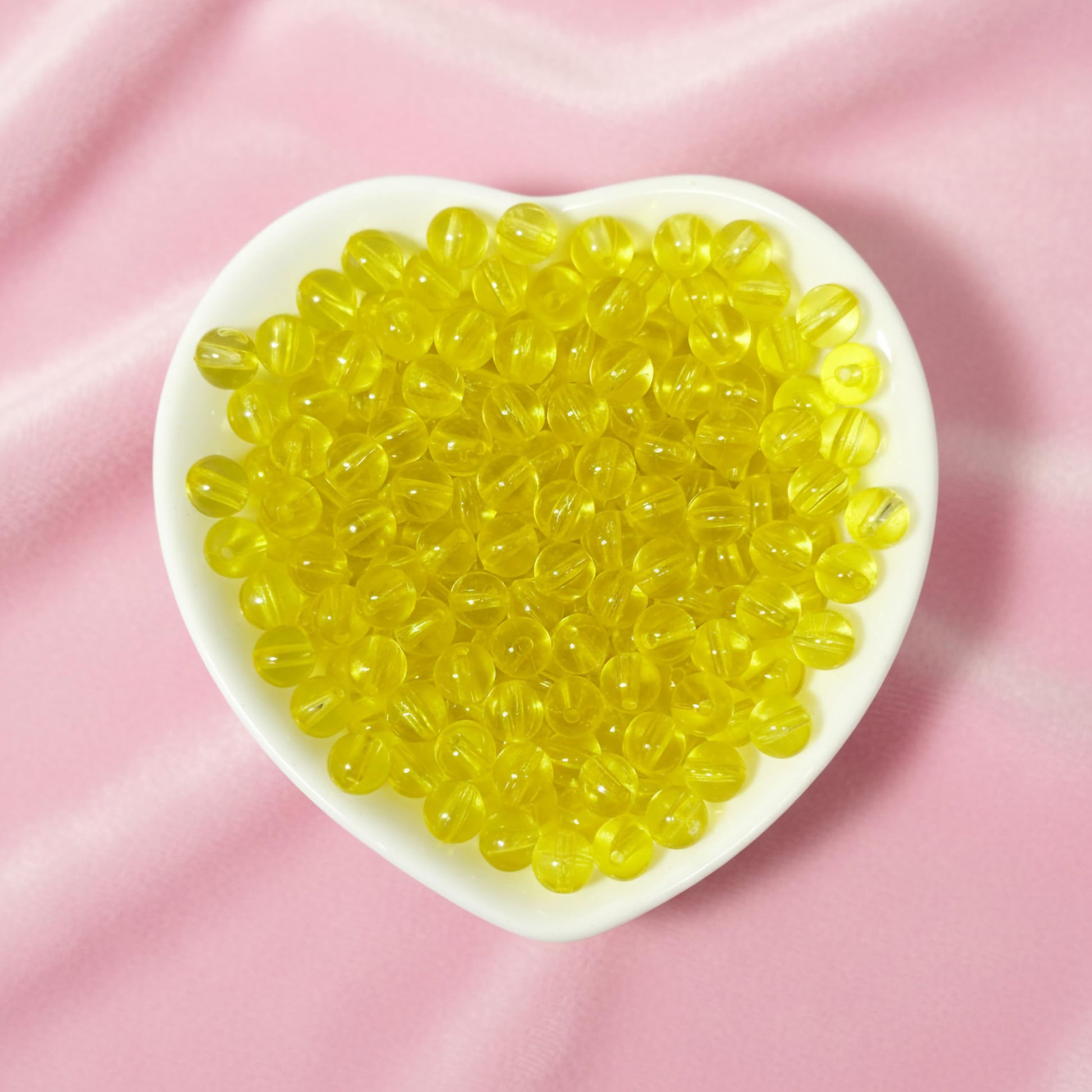 Transparent Rainbow Acrylic Beads for Jewellery Making Yellow image 3