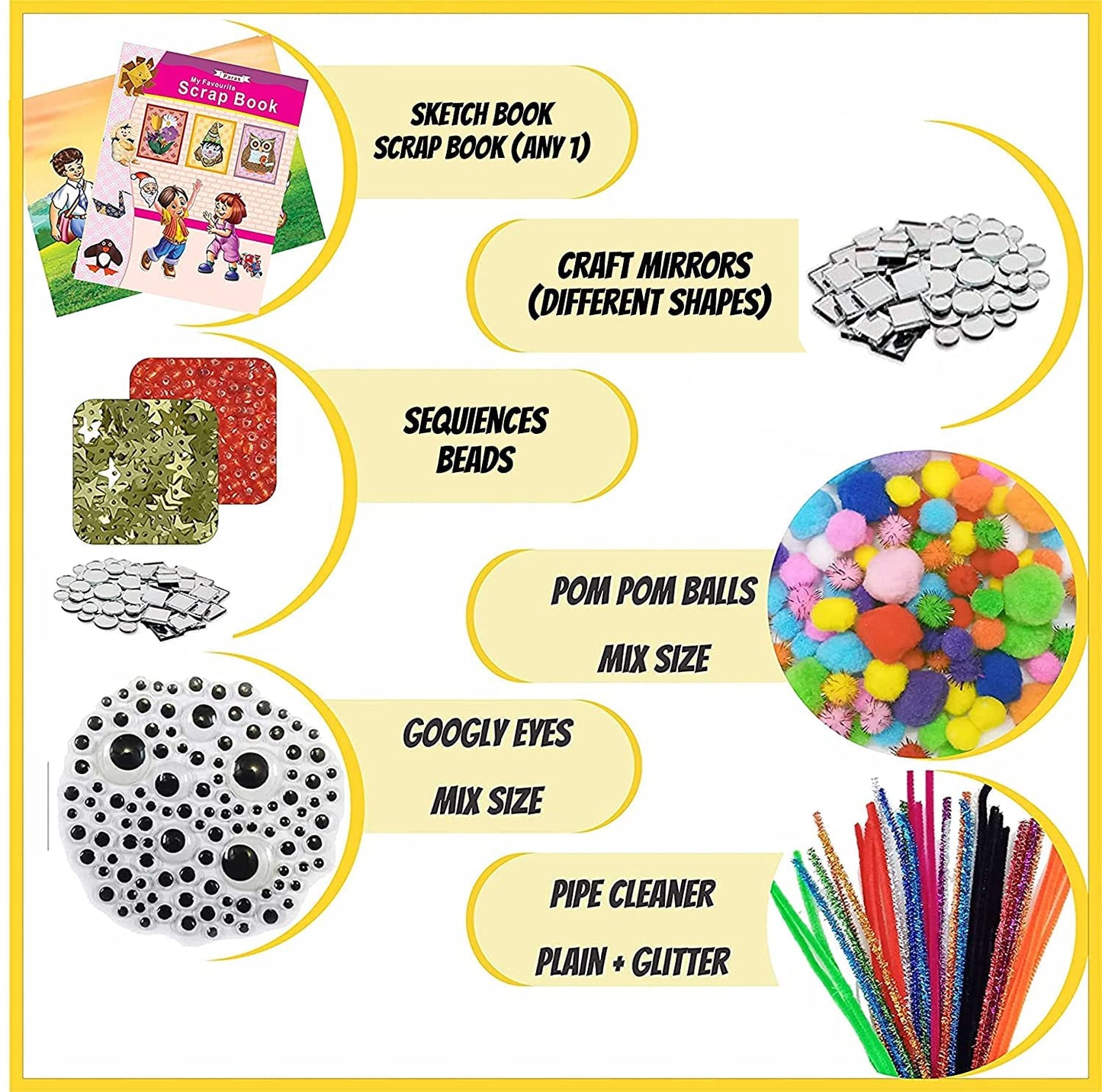 Glue gun and mega art kit and cream large art and craft kit helps add a complete creative setup to kids art activities, DIY craft projects and school projects.