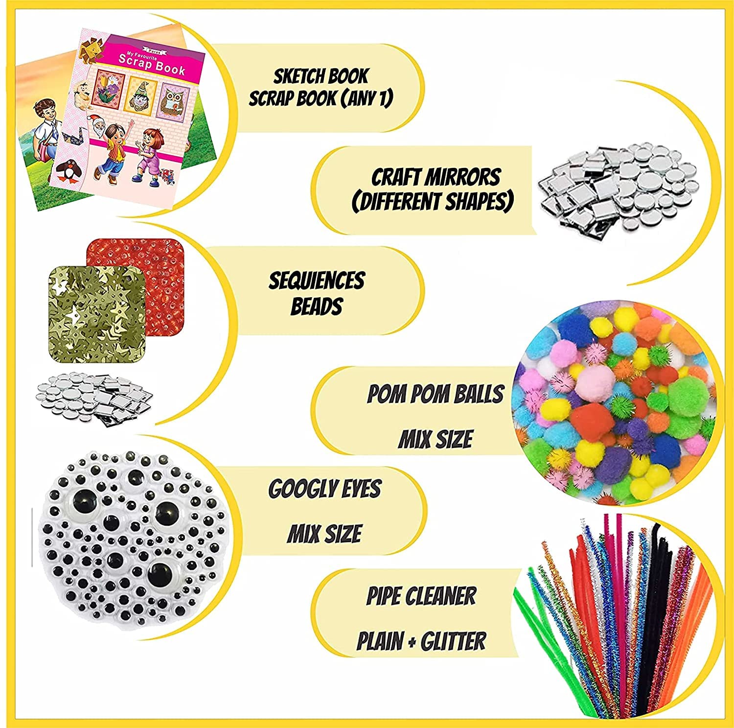 Glue gun and mega art kit and cream large art and craft kit helps add a complete creative setup to kids art activities, DIY craft projects and school projects.