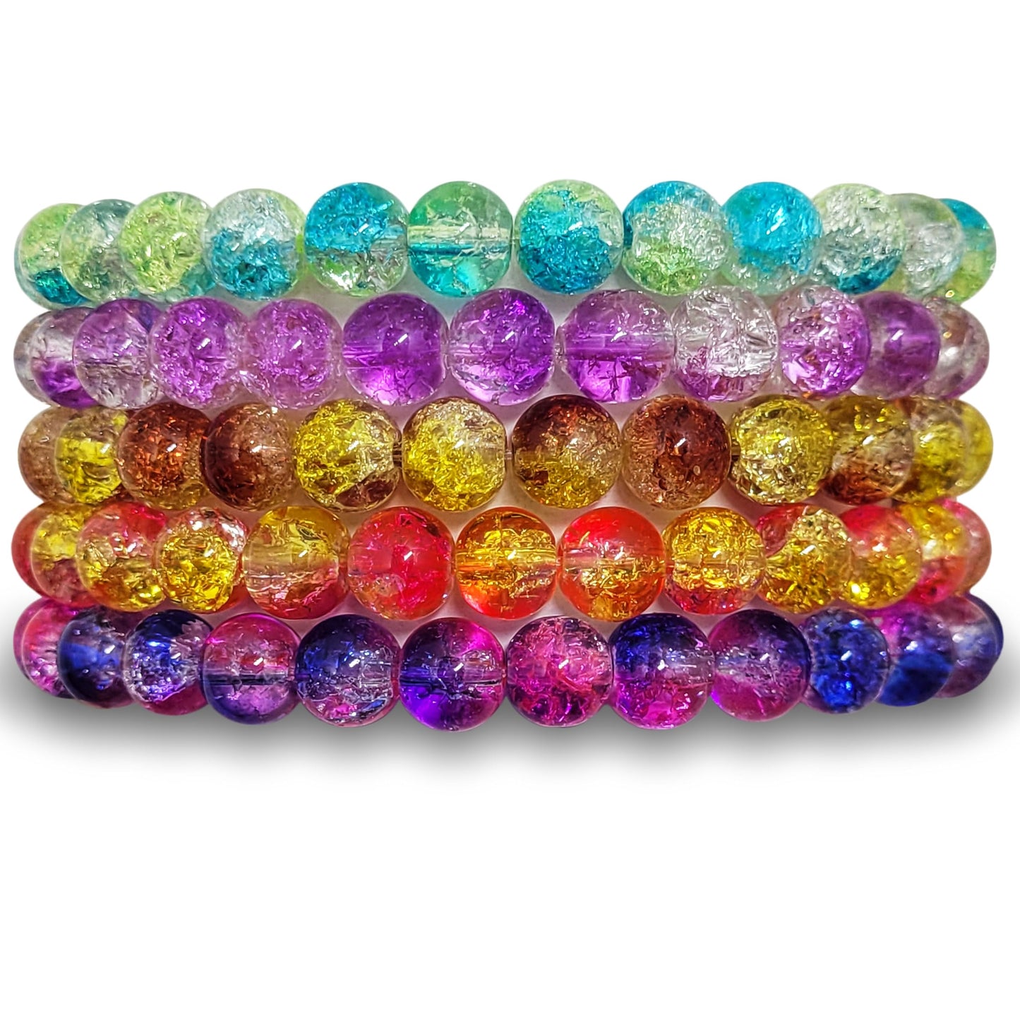 Multicolour glass and elastic bracelet helps shape a polished result for everyday styling, party wear and gifting.