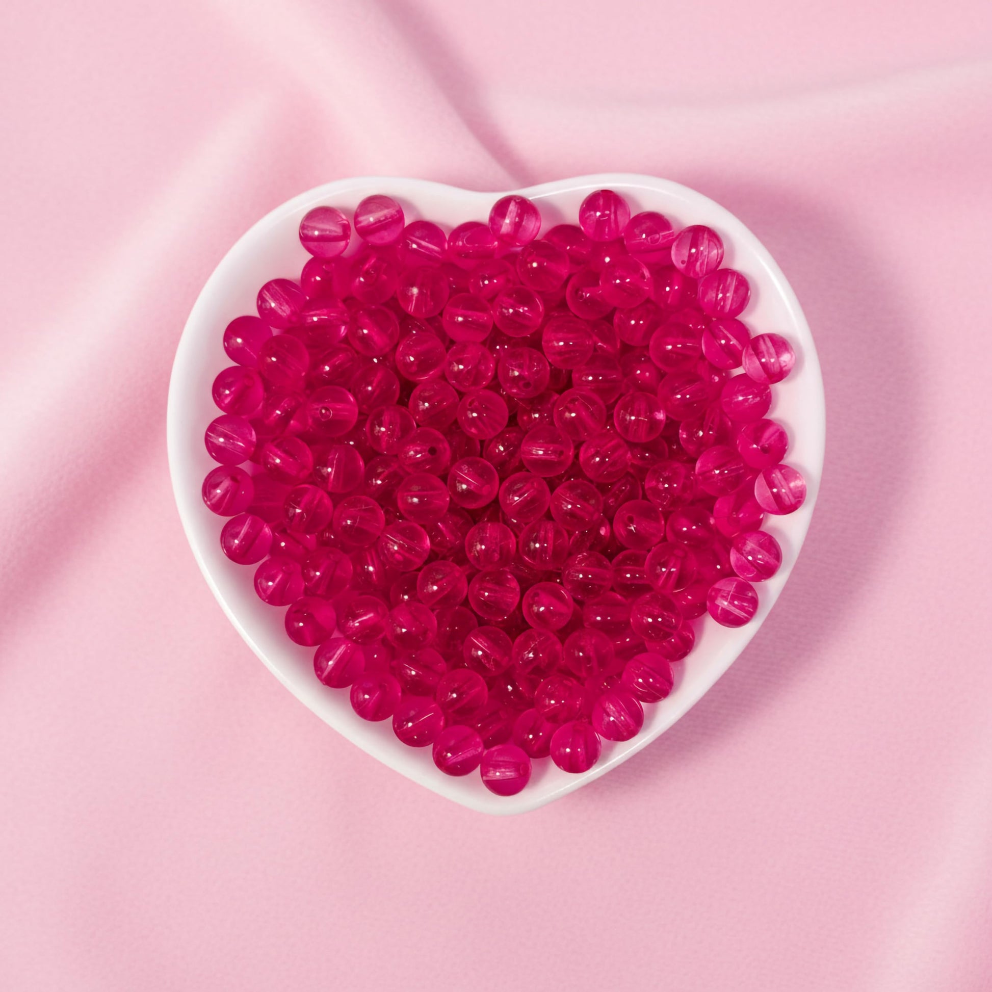 Transparent Rainbow Acrylic Beads for Jewellery Making Magenta image 3