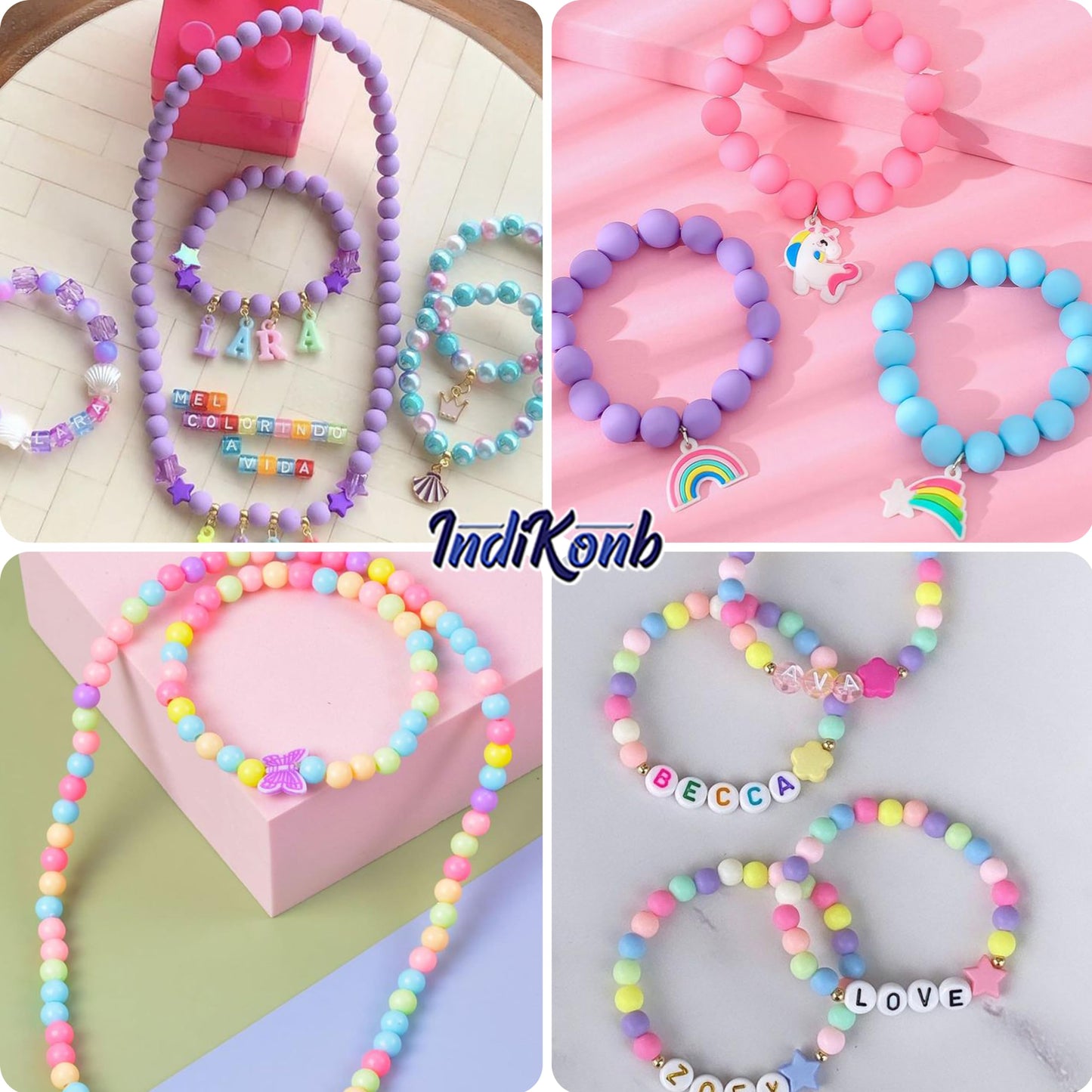 White and multicolour 8mm beads are useful for detailed work in bracelet making, necklace making and DIY jewellery projects.