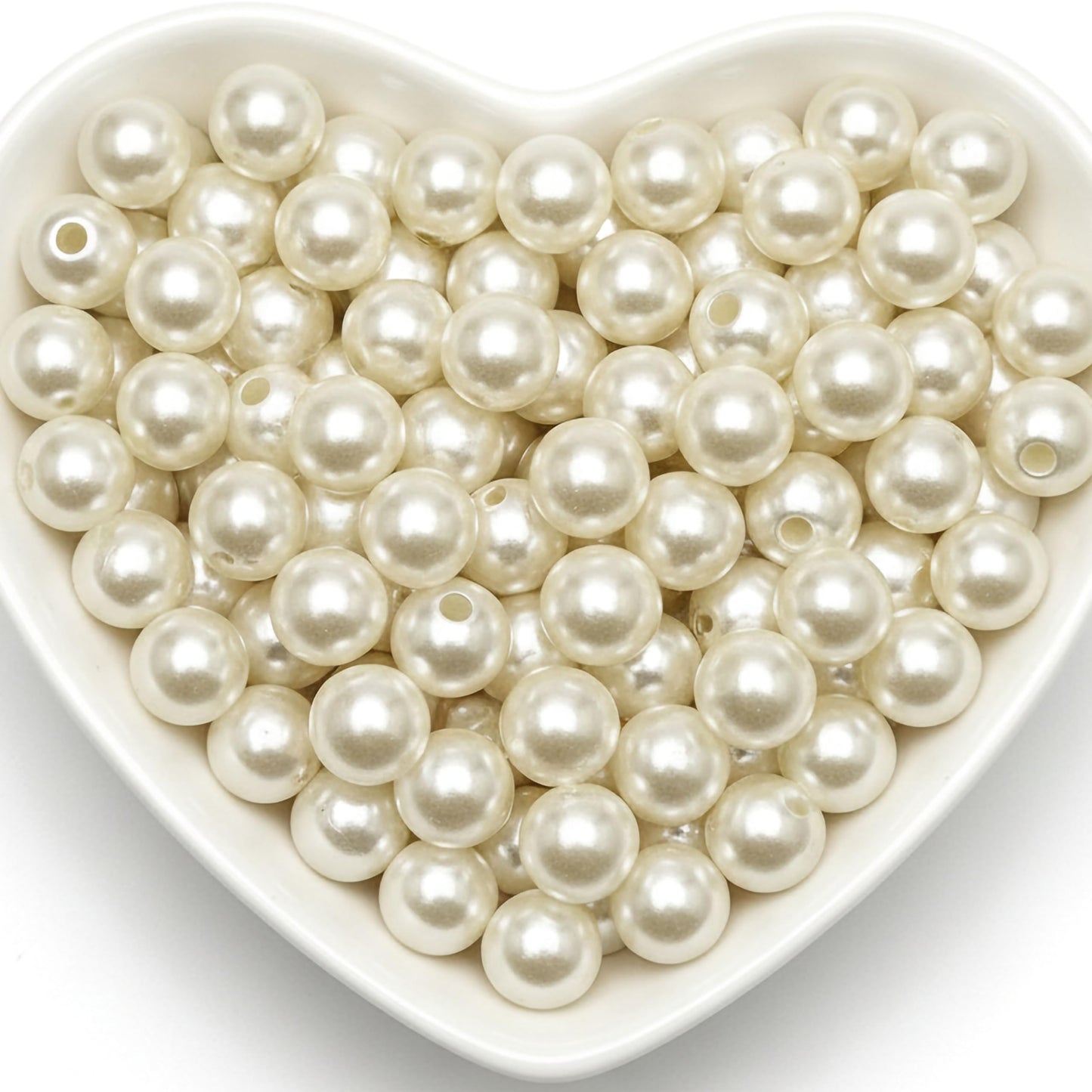 10mm White Pearl Beads for Jewellery Making Plastic Moti White 10MM product image