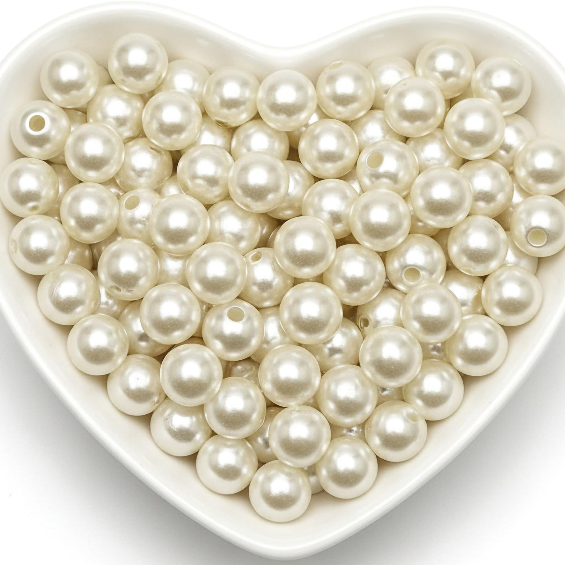 10mm White Pearl Beads for Jewellery Making Plastic Moti White 10MM product image