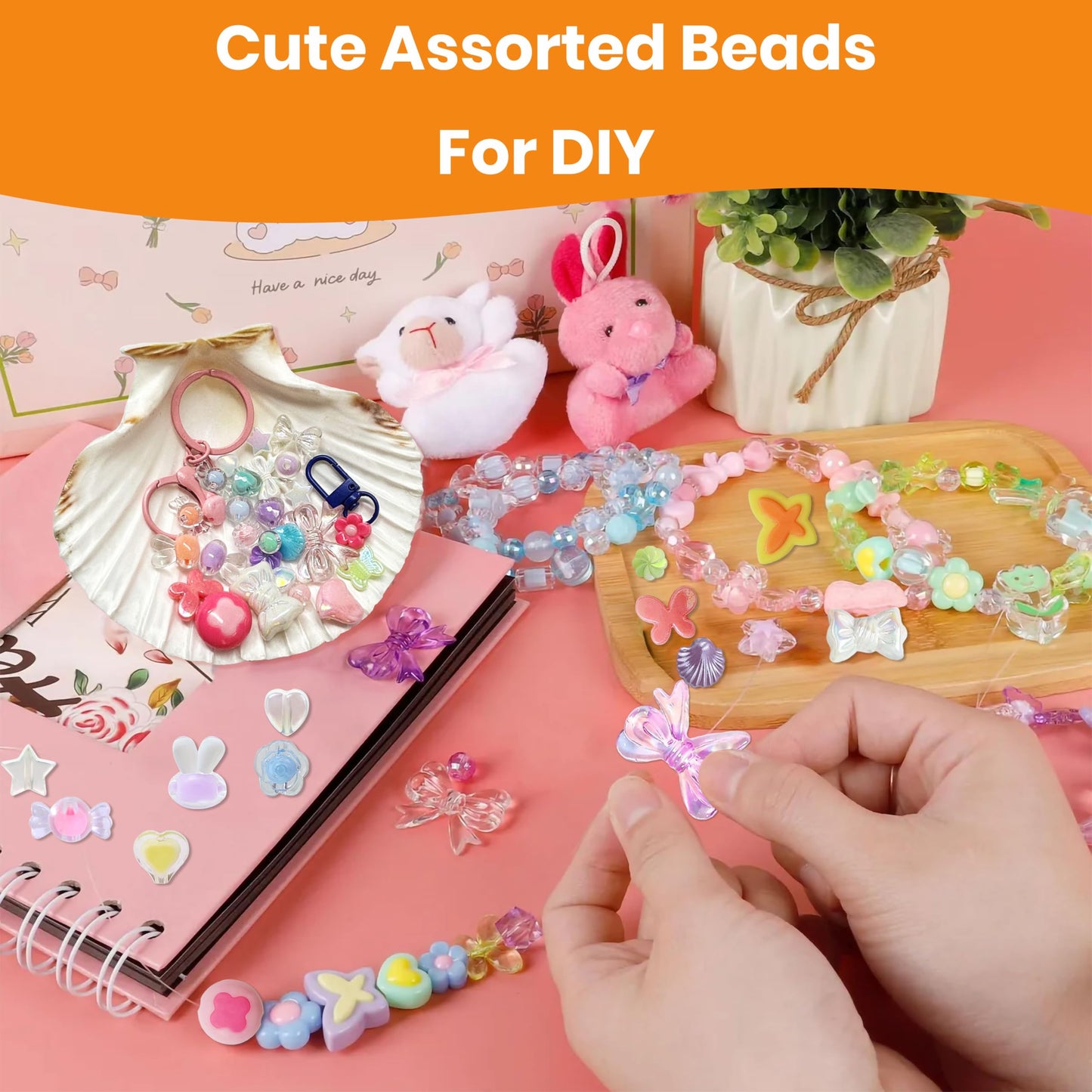 DIY Phone Charm Making Kit with Beads and Charms, Keychain MULTICOLOUR 02 image 4