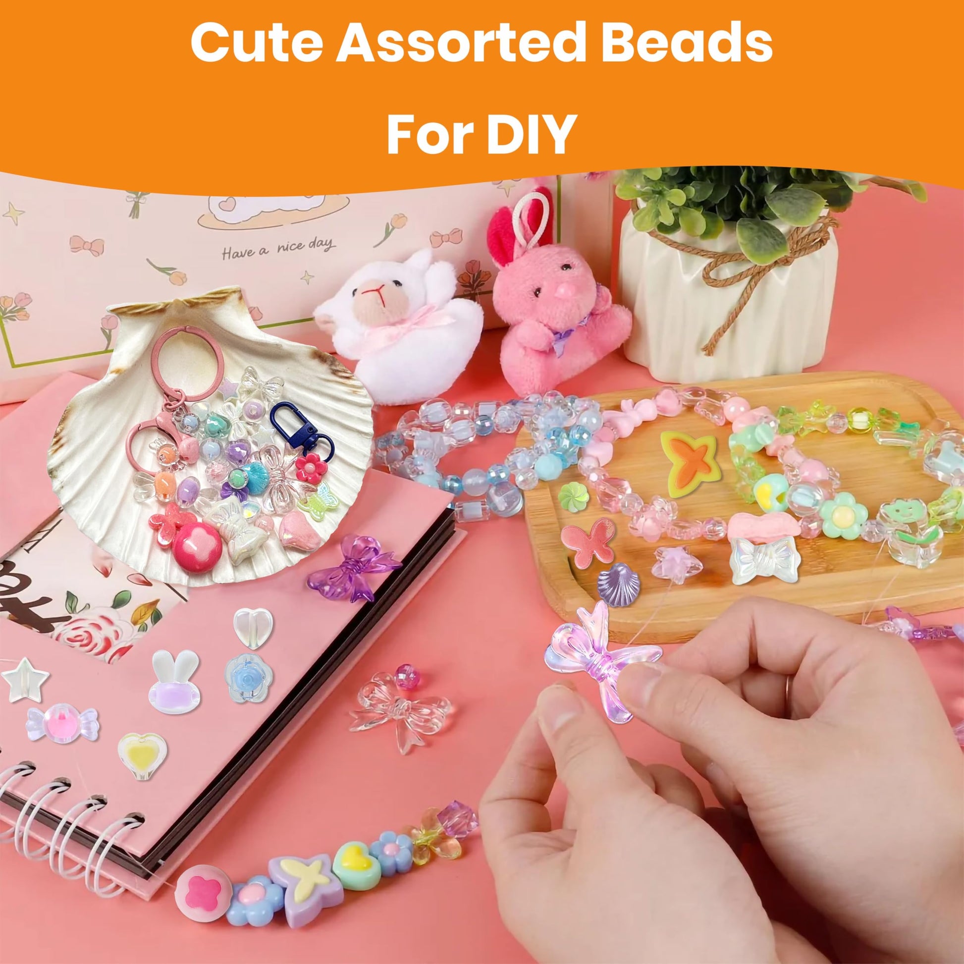 DIY Phone Charm Making Kit with Beads and Charms, Keychain MULTICOLOUR 02 image 4