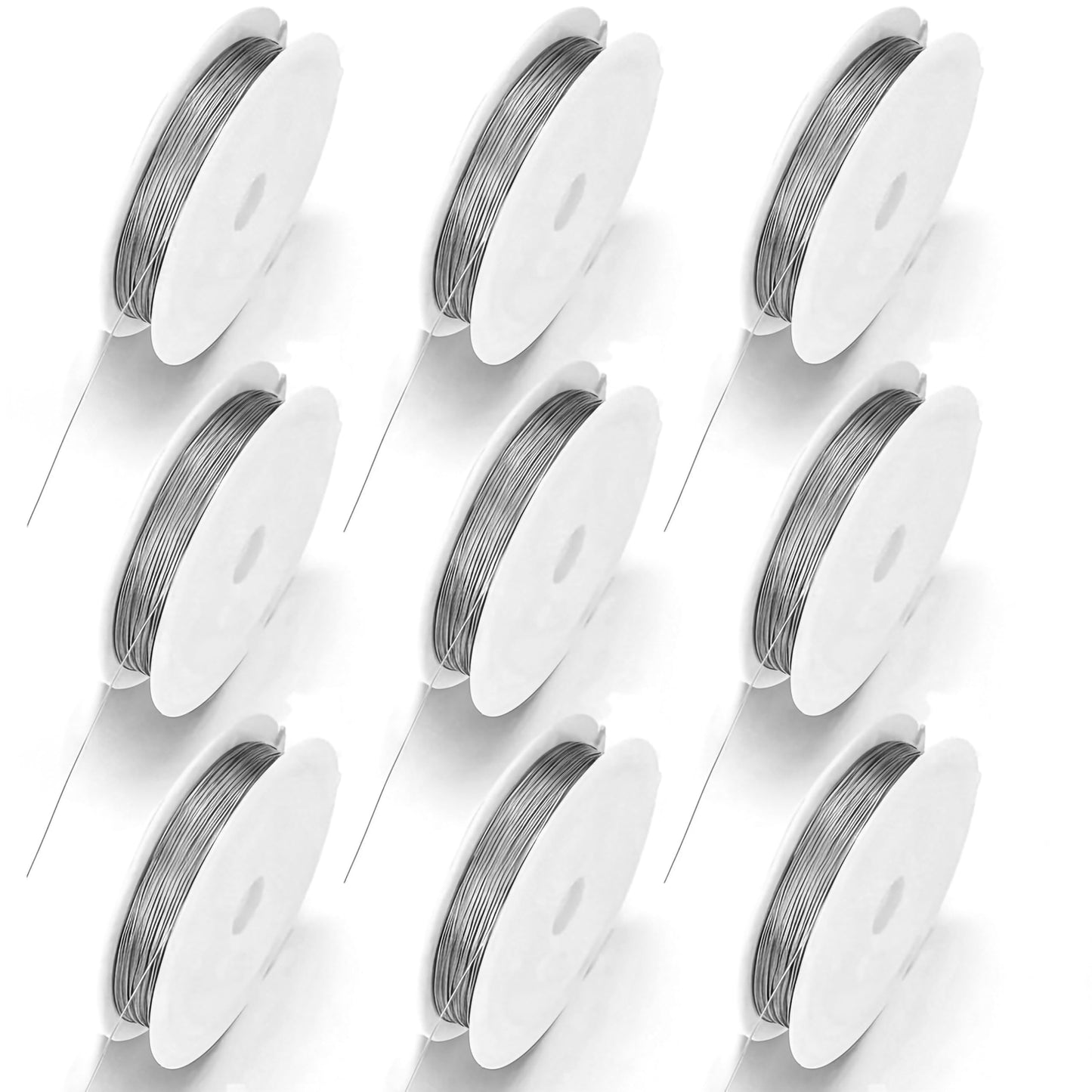 0.5mm Jewelry Wire for Craft & Flower Making, Flexible Metal Silver 9Pcs product image