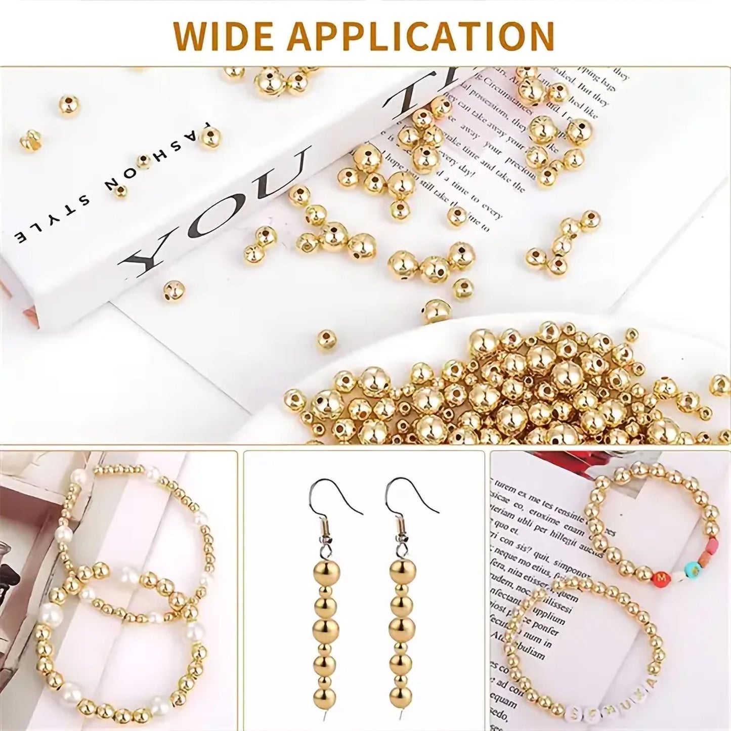 Gold and clear 3 mm craft wire or cord works naturally in DIY accessory work and helps keep the design neat.