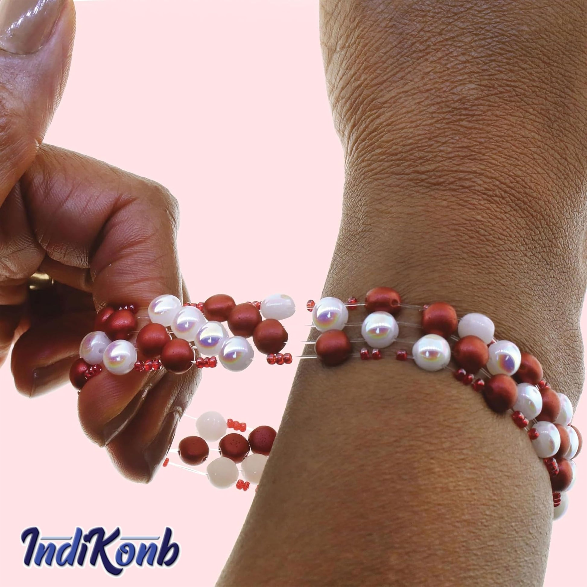 White 1mm elastic cord helps shape a polished result for DIY craft work.