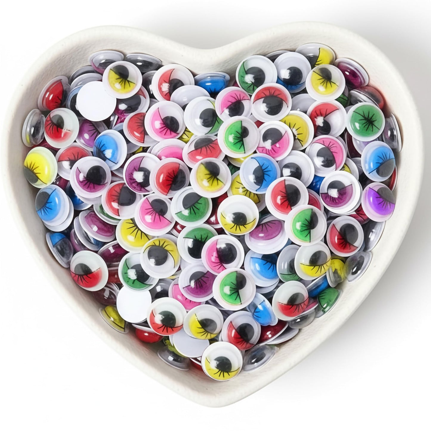 Build playful expressions for classroom art and craft décor using 8mm lash googly eyes.