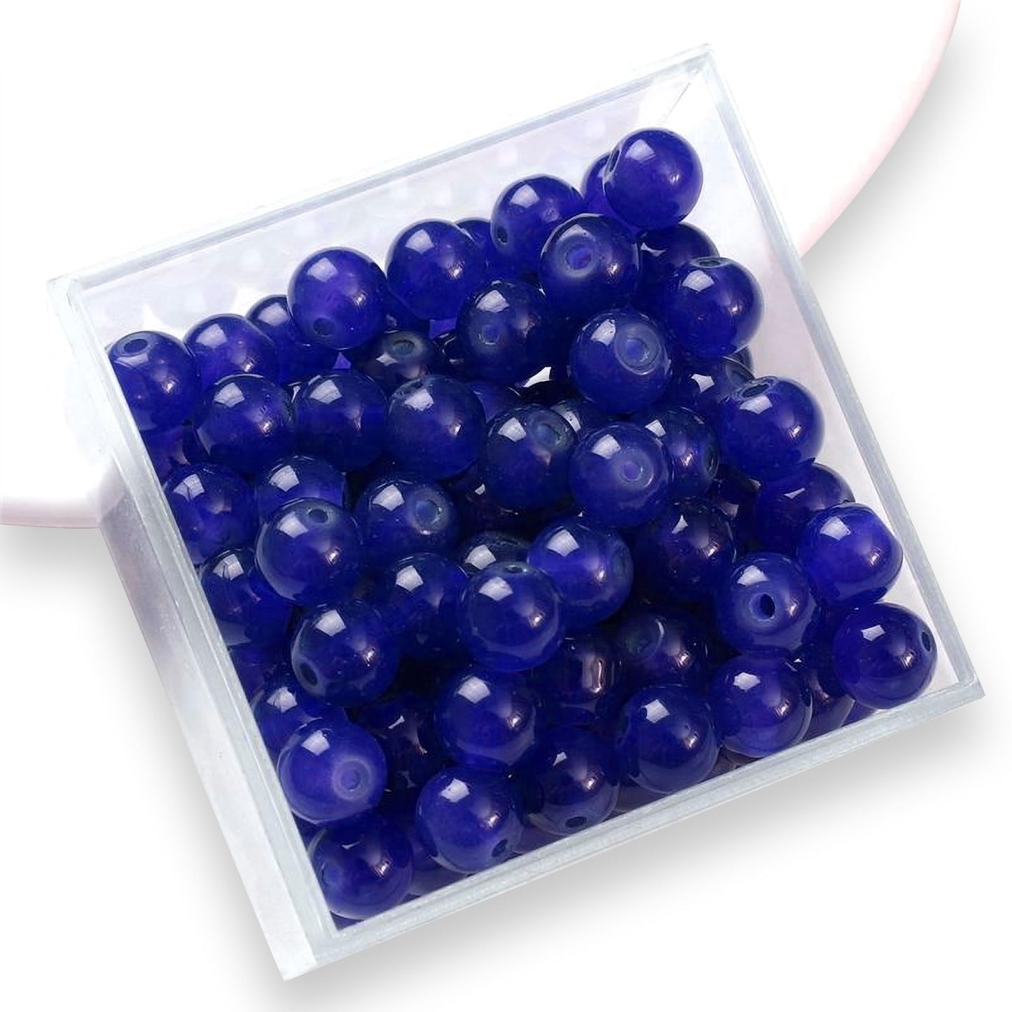 Dark blue and pearl 8mm charms add useful detail to bracelets, keychains and DIY jewellery projects.