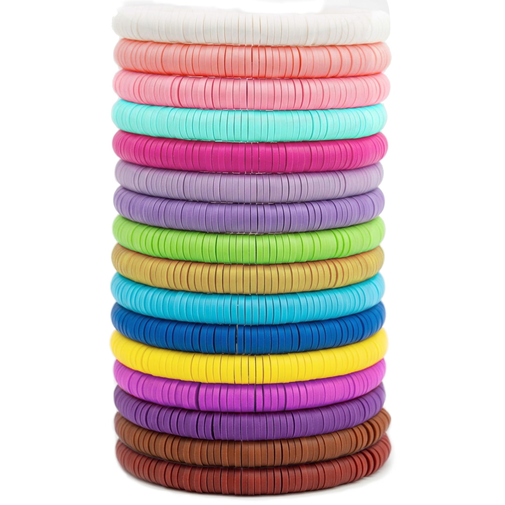 Preppy Heishi Surfer Bracelet Set for Teenage Girls Multicolour 16 Pcs product image