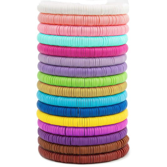 Preppy Heishi Surfer Bracelet Set for Teenage Girls Multicolour 16 Pcs product image