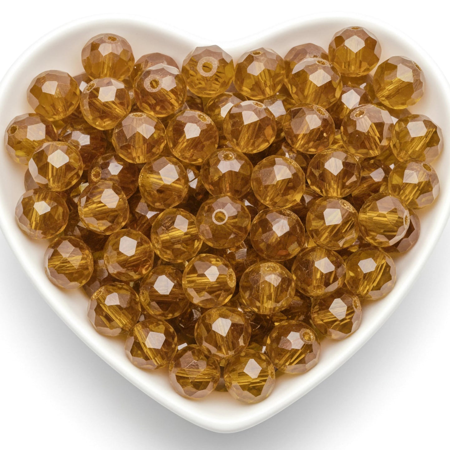 10mm Brown Crystal Glass Beads for Jewellery Making product image