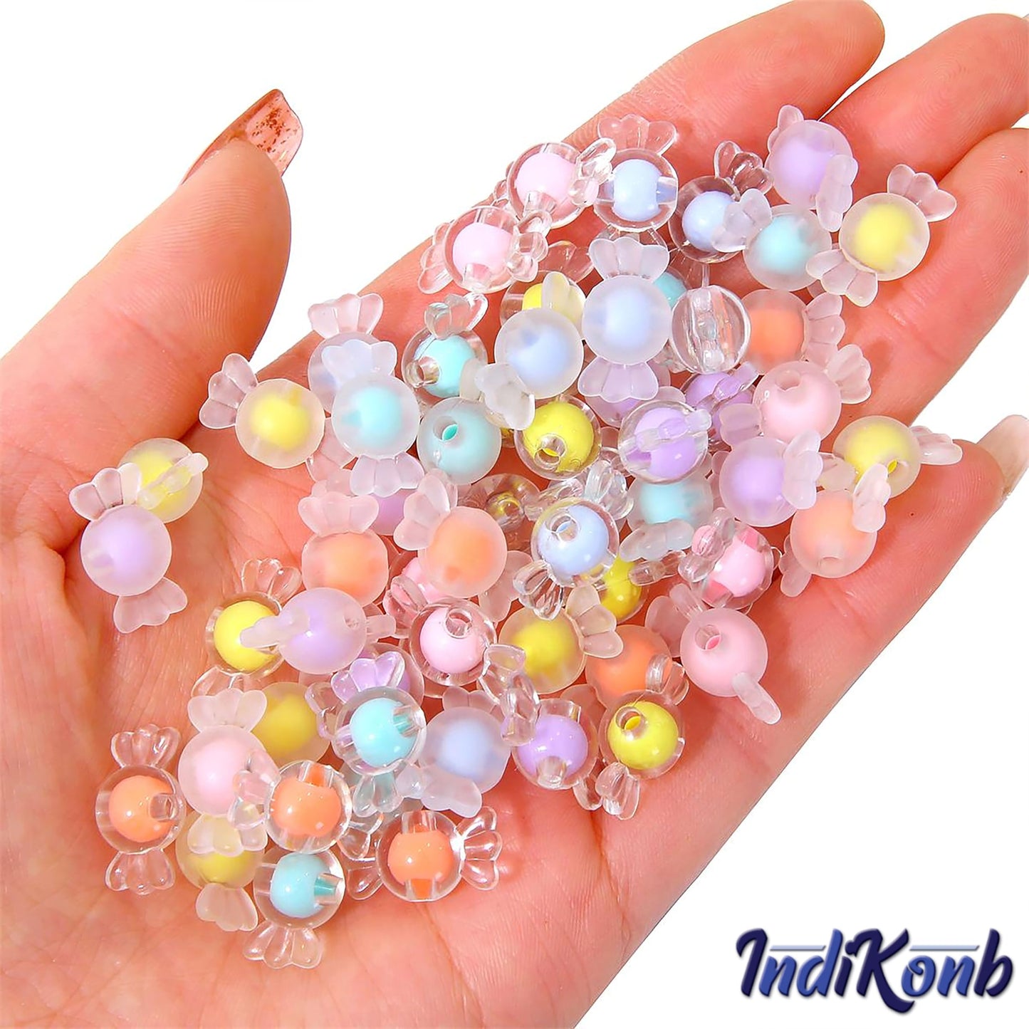 The look of candy beads and multicolour plastic and acrylic beads suits beading craft, especially for neat craft texture, useful in handmade accessories and bracelet making.