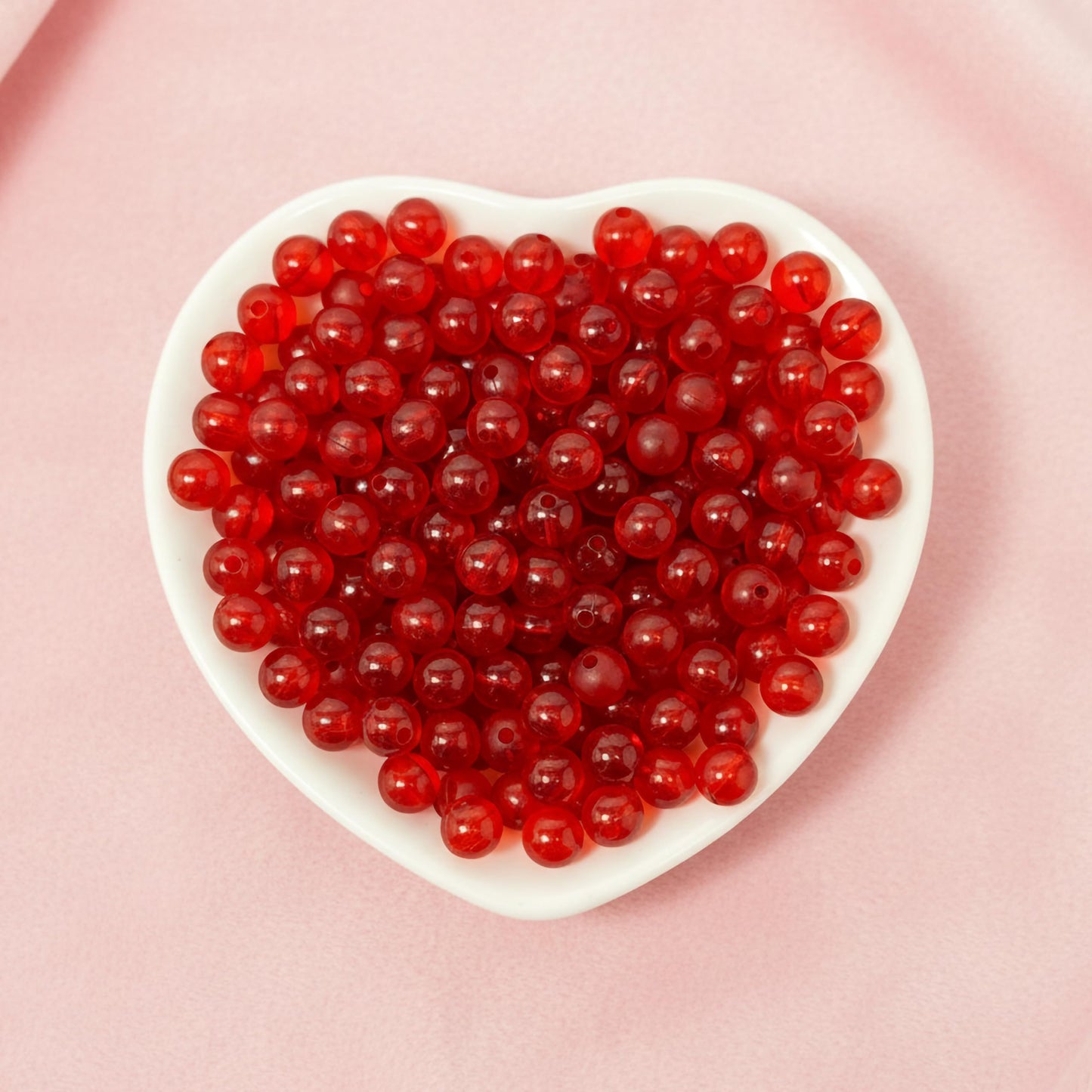 Transparent Rainbow Acrylic Beads for Jewellery Making Red image 3
