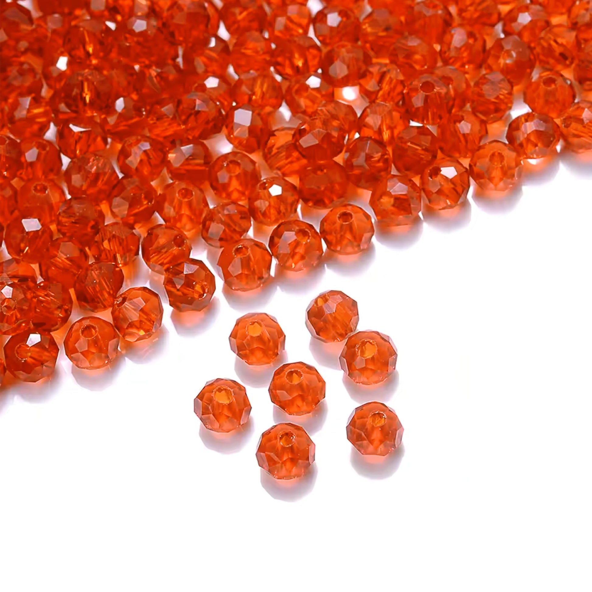 Orange and transparent 6mm and 90 grams beads work naturally in bracelet making, necklace making and DIY jewellery projects and help keep the design neat.