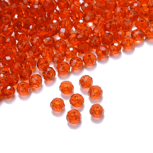 Orange and transparent 6mm and 90 grams beads work naturally in bracelet making, necklace making and DIY jewellery projects and help keep the design neat.