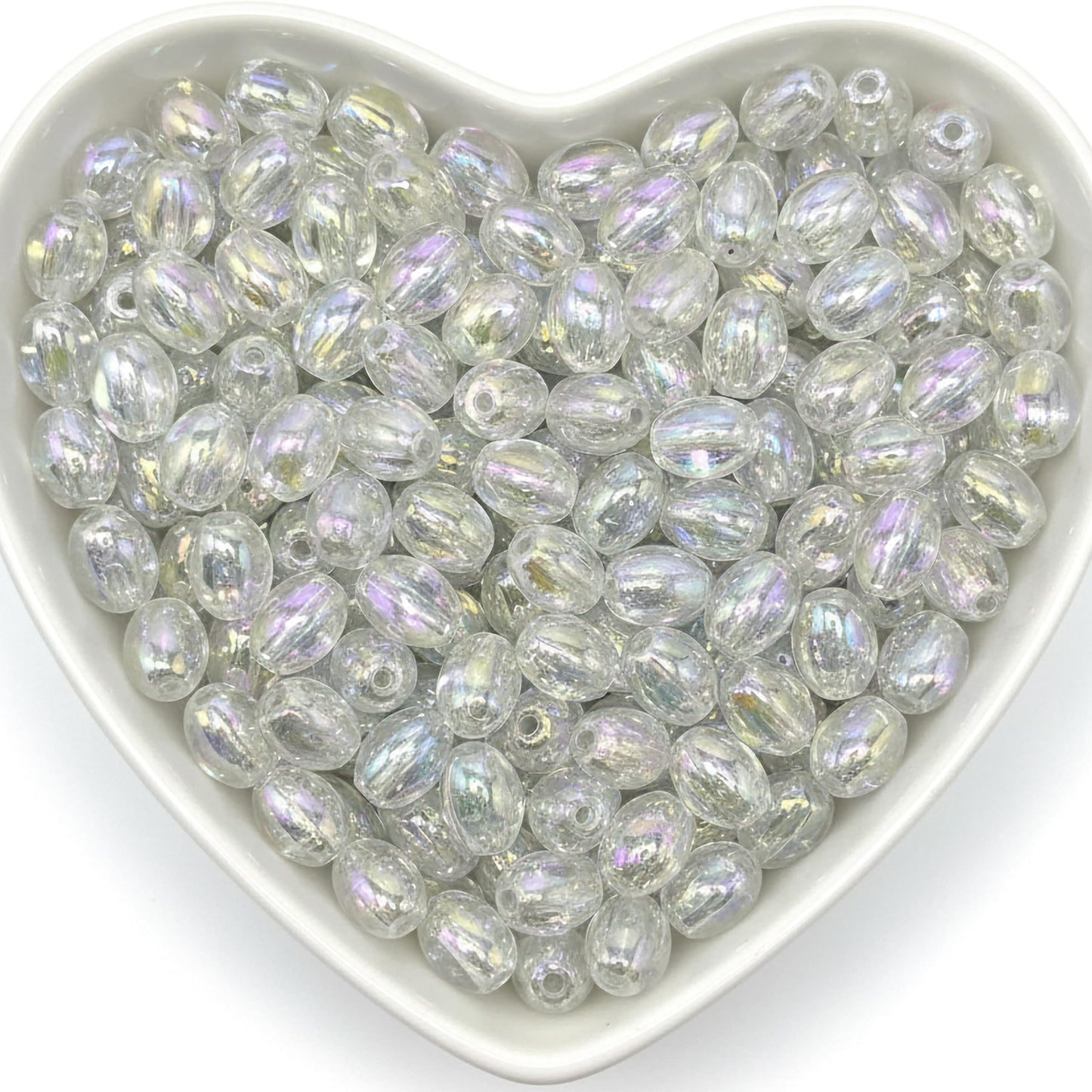 Glossy Rainbow Crystal Acrylic Beads for Jewelry Making White product image