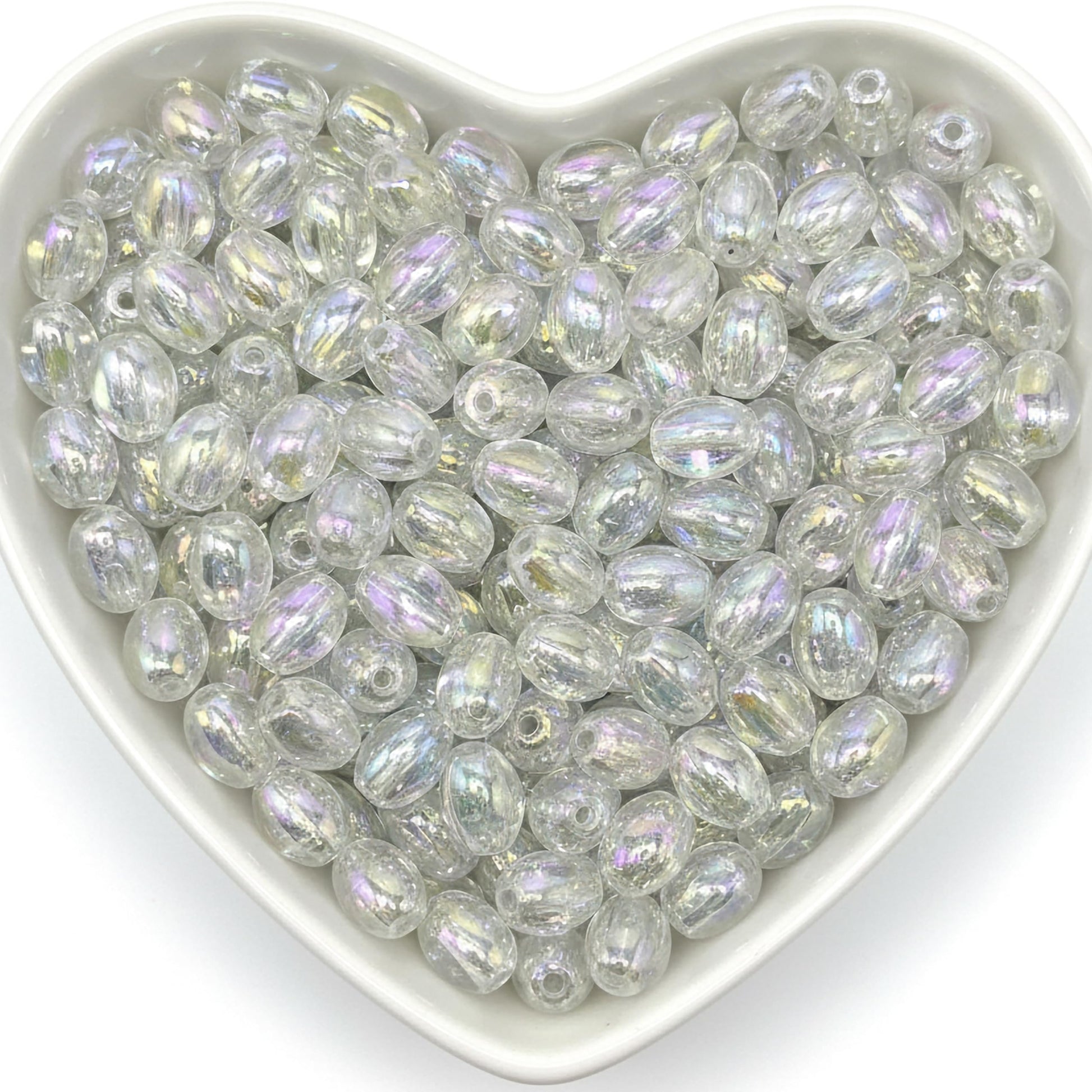 Glossy Rainbow Crystal Acrylic Beads for Jewelry Making White product image