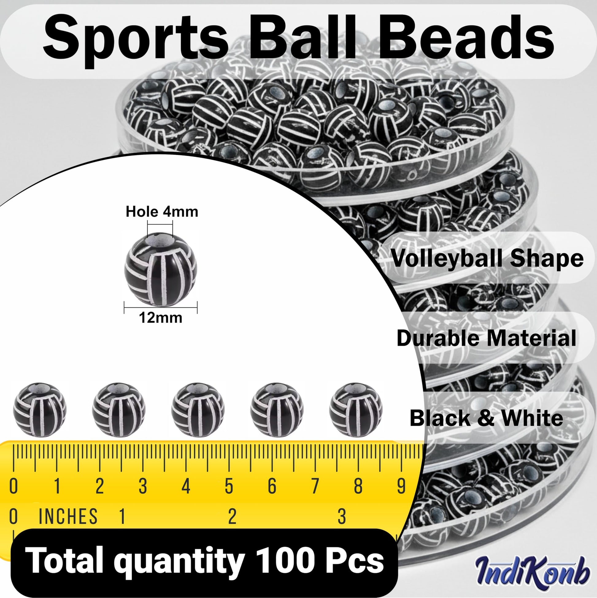 Classic sports themed beads for DIY craft projects