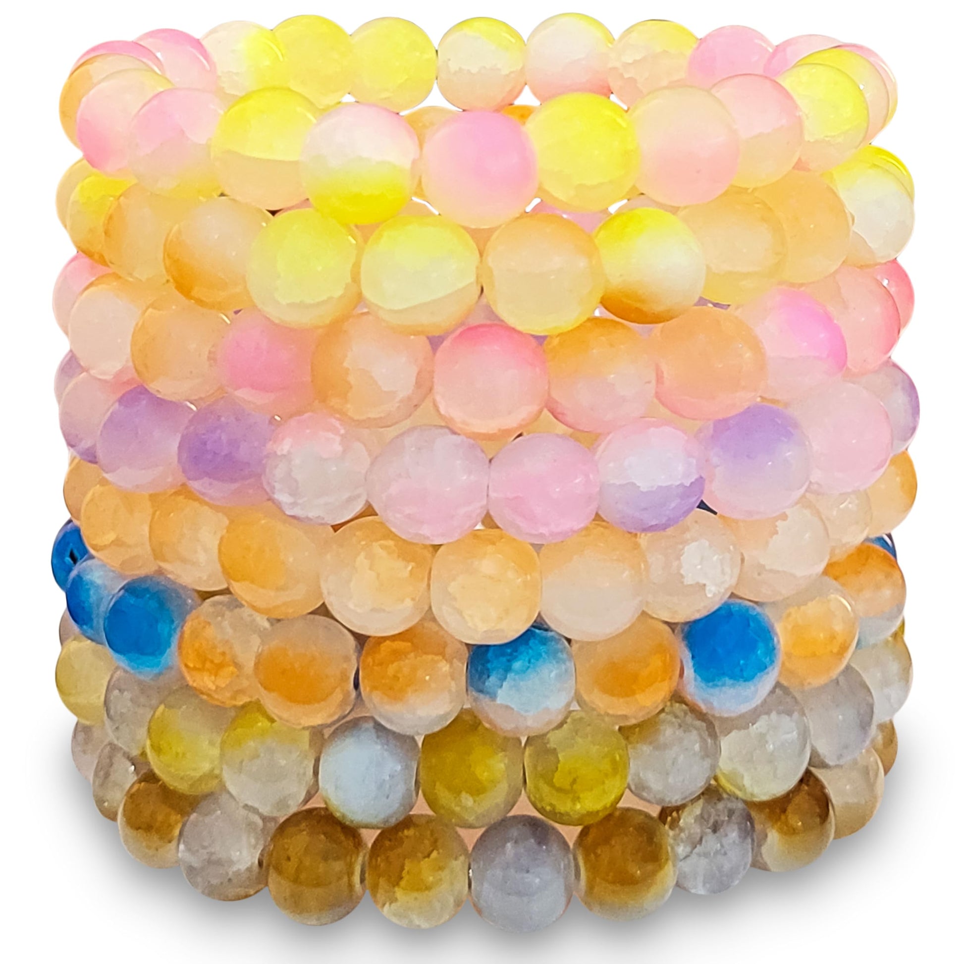 Multicolor Dual Shade Beaded Bracelets for Women and Girls Acrylic. Main product image showing the bracelet design and overall finish.
