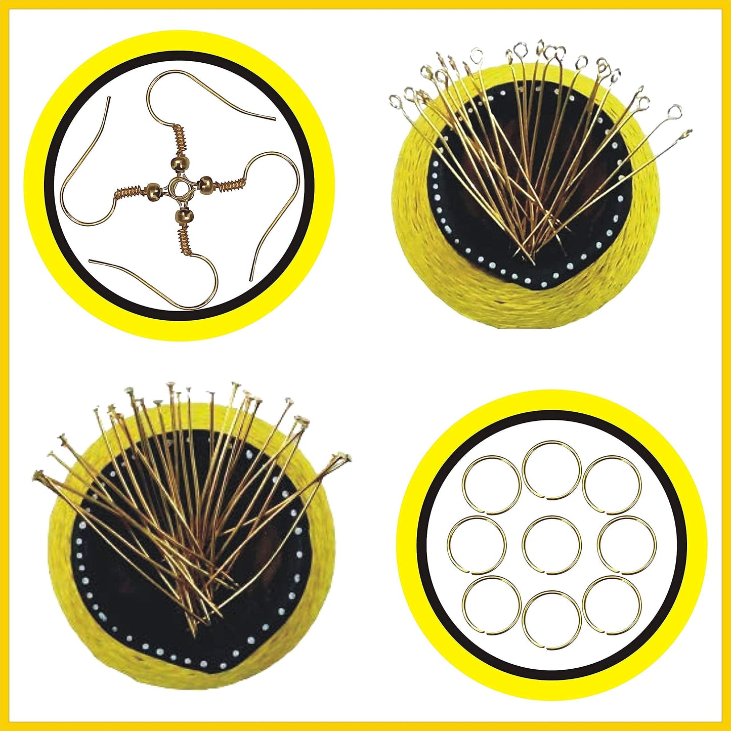 The coordinated bead project base to handmade projects finish of gold metal jewellery making kit works nicely in bracelet making and craft classes.