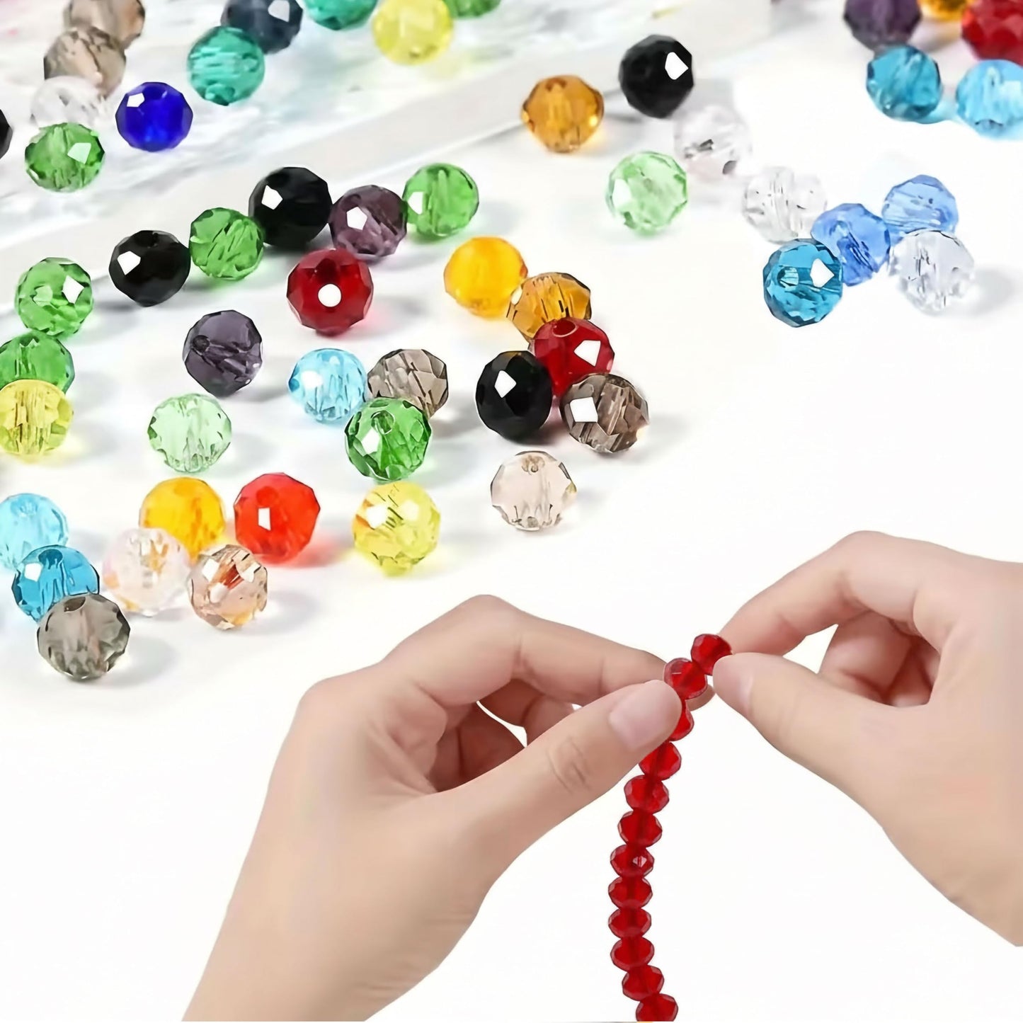 150 Pcs 10mm Faceted Crystal Beads for Jewellery Making Multicolour image 4