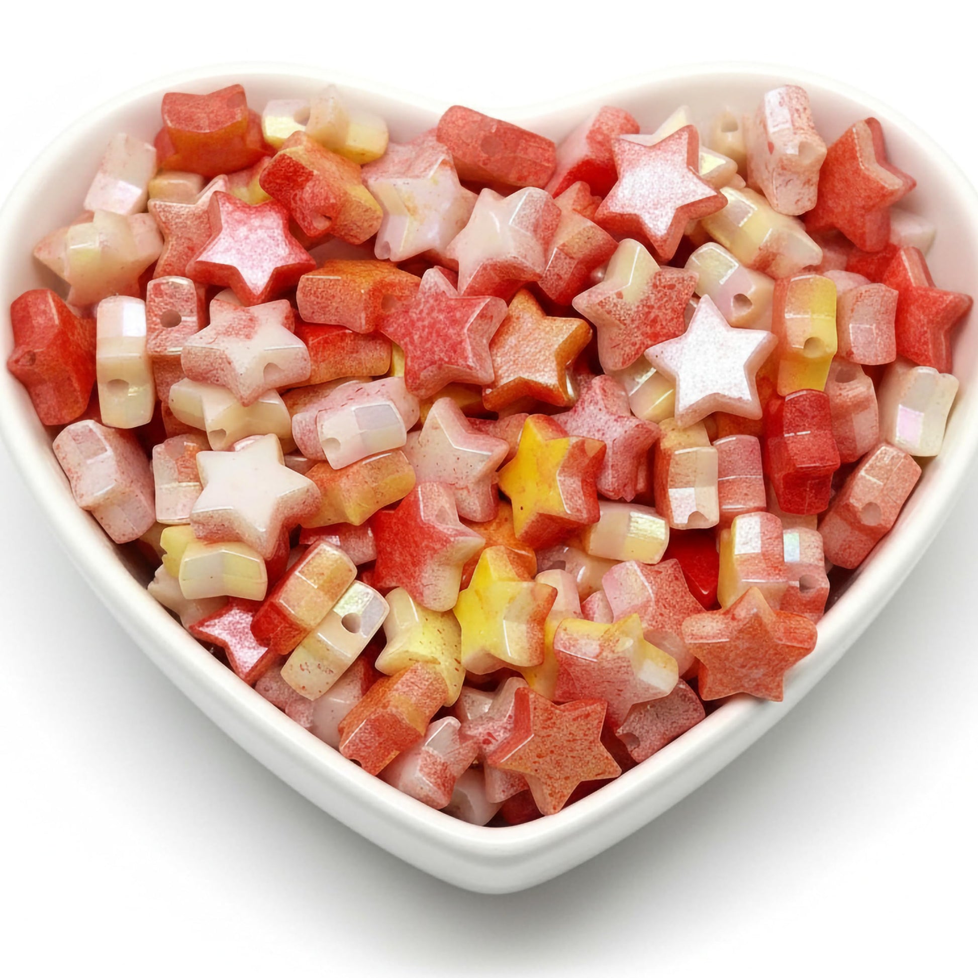 Star Beads for Bracelet Making, 10mm Plastic Star Shaped Red product image