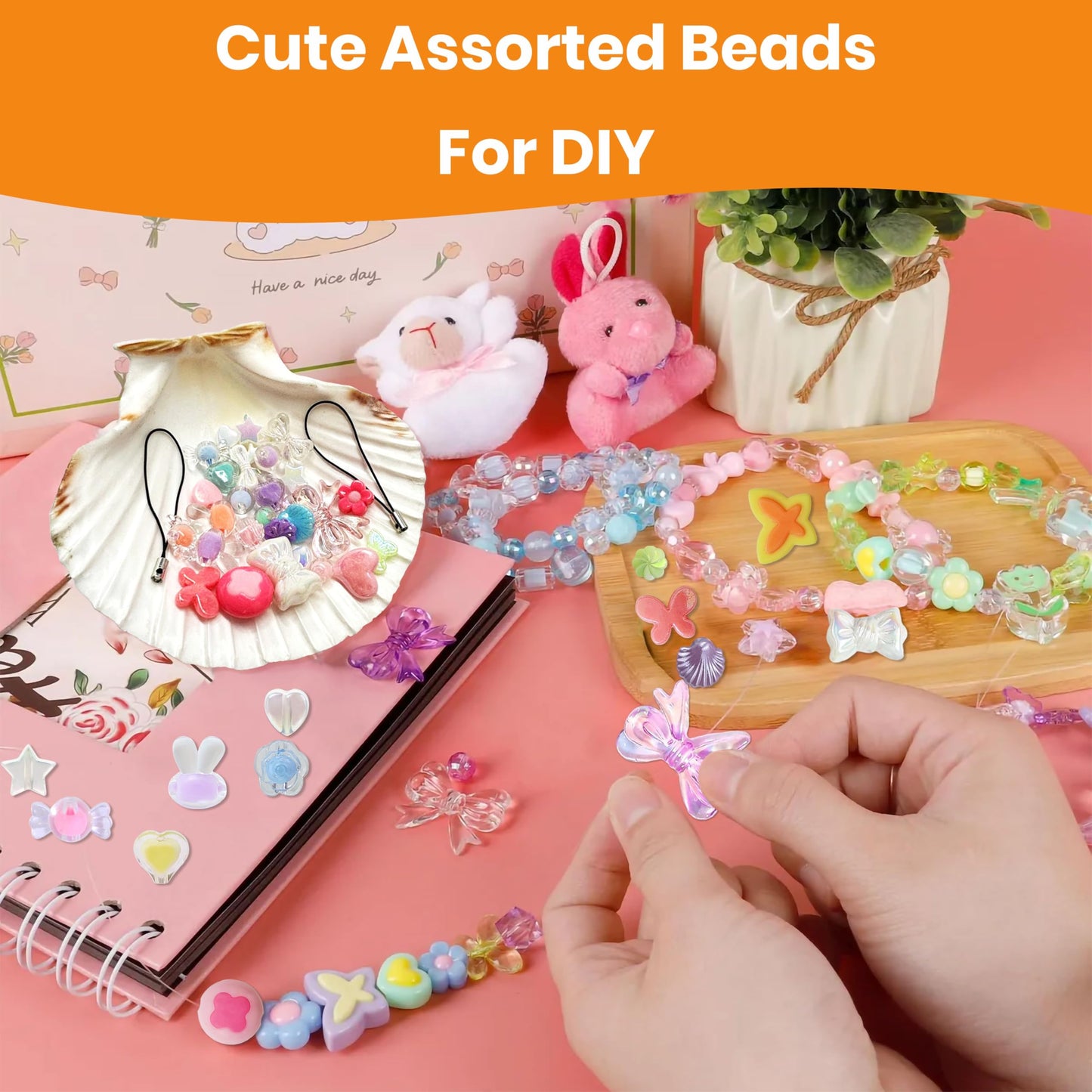 DIY Phone Charm Making Kit with Beads and Charms, Keychain MULTICOLOUR 01 image 4