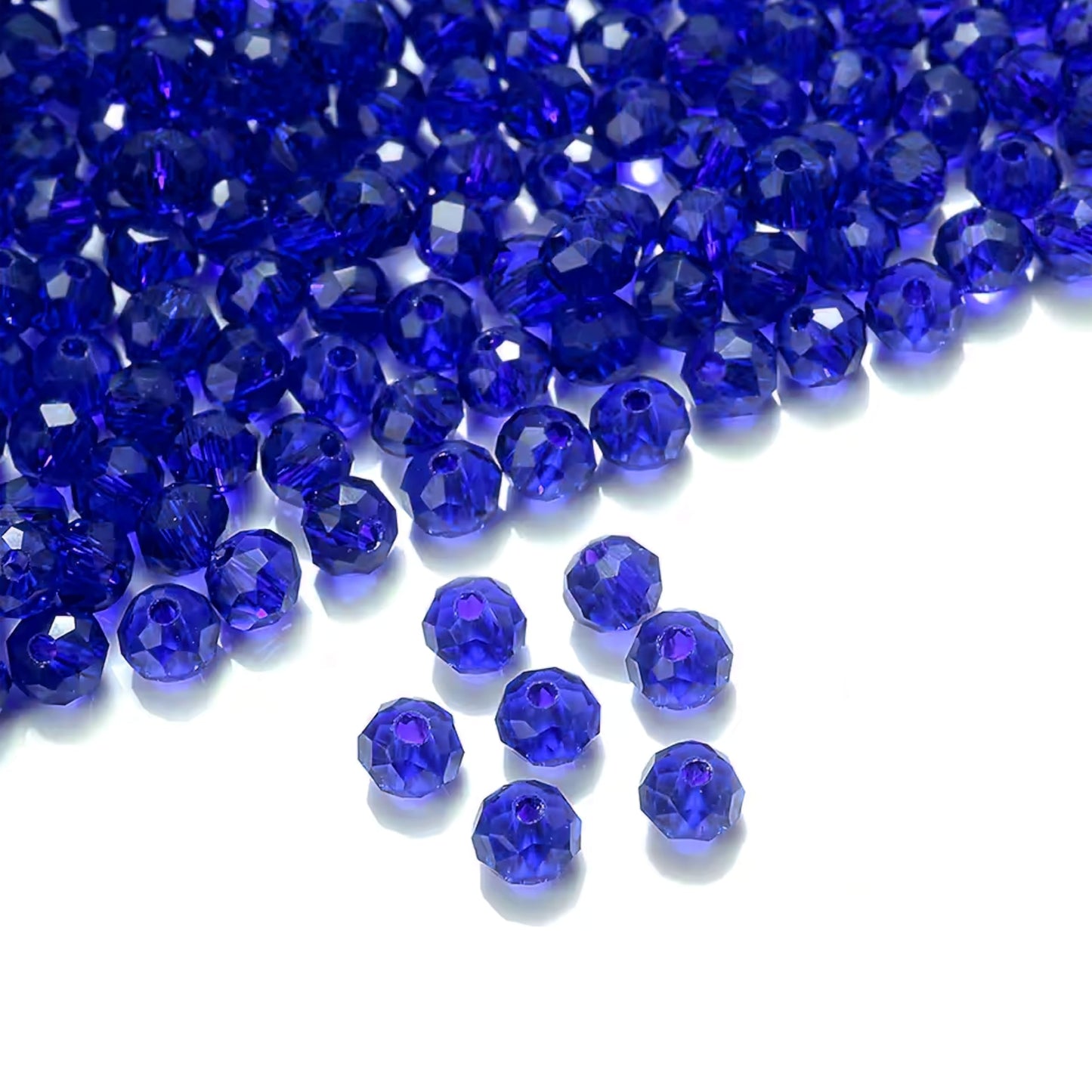 Add a clean decorative look into bracelet making, necklace making and DIY jewellery projects with blue and transparent 6mm and 90 grams beads.