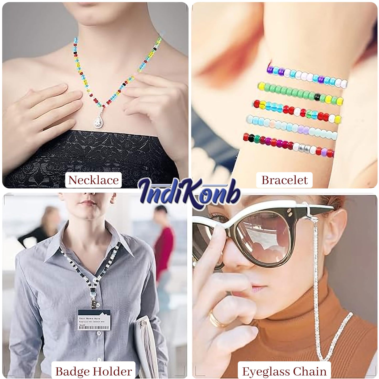 Bohemian Multicolour Beaded Eyeglasses Chain - Fashionable Spectacle Chain for Women