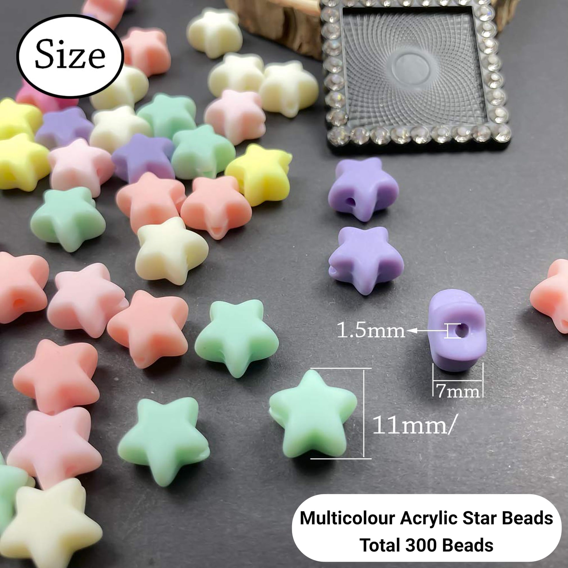 Style phone charm craft and Korean-style jewelry with soft multicolour star bead charms and a neat craft finish.