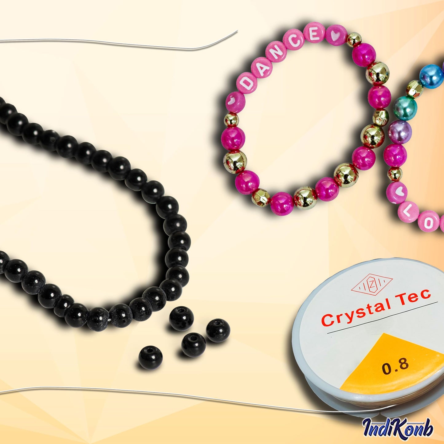 DIY craft work can look sharper with transparent and clear 0.7mm and 0.8mm elastic cord.