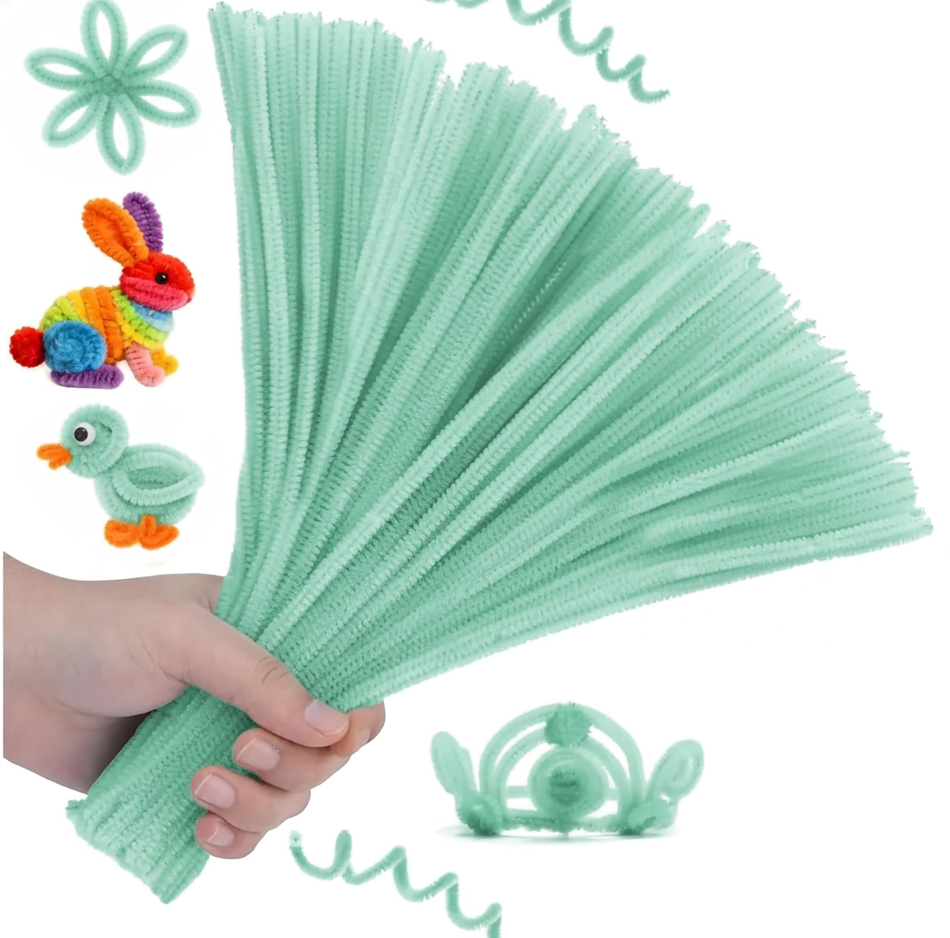 Give handmade flower making a fresh accent through mint blue bendable craft wires.
