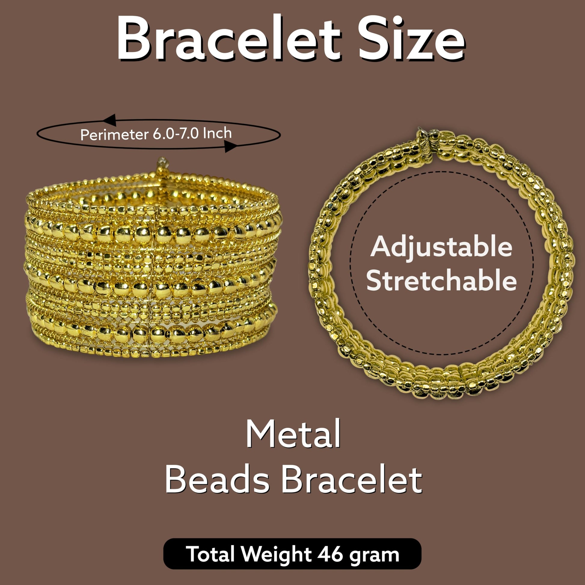 Gold Plated Cuff Bracelet for Women, Chunky Kada Bangle Set GOLDEN image 5
