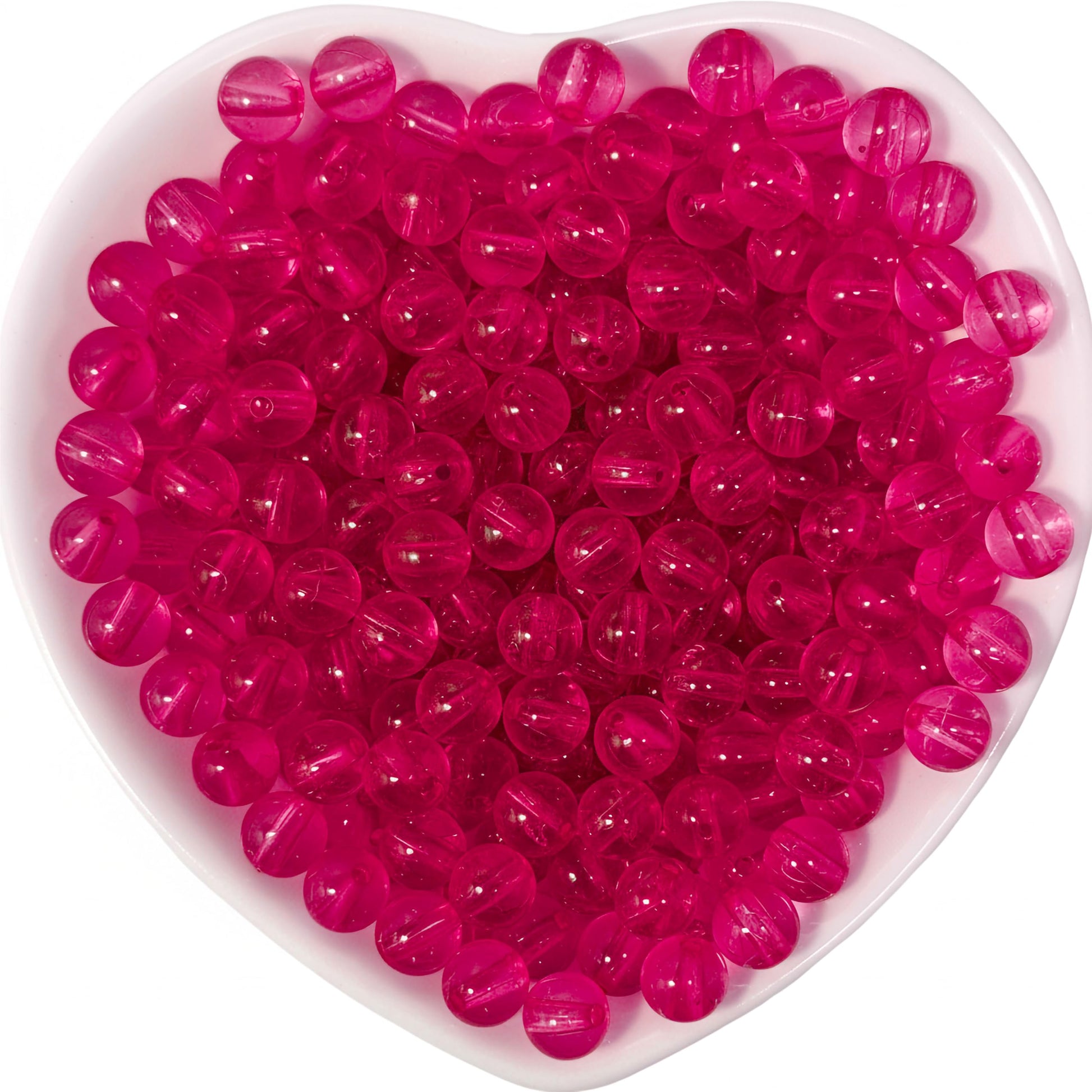 Transparent Rainbow Acrylic Beads for Jewellery Making Magenta product image