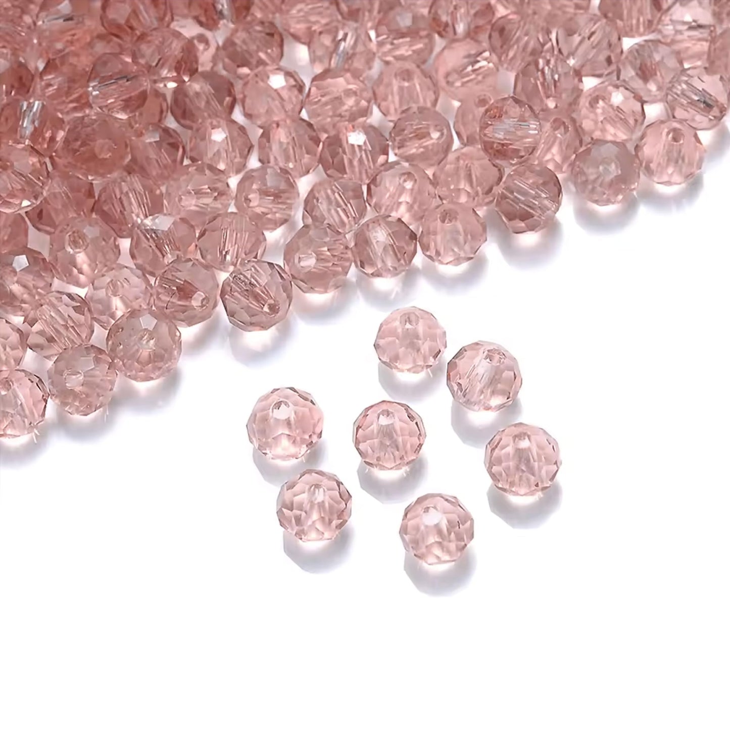 A balanced detail for bracelet making, necklace making and DIY jewellery projects, pink and transparent 6mm and 90 grams beads offer a clean decorative look.