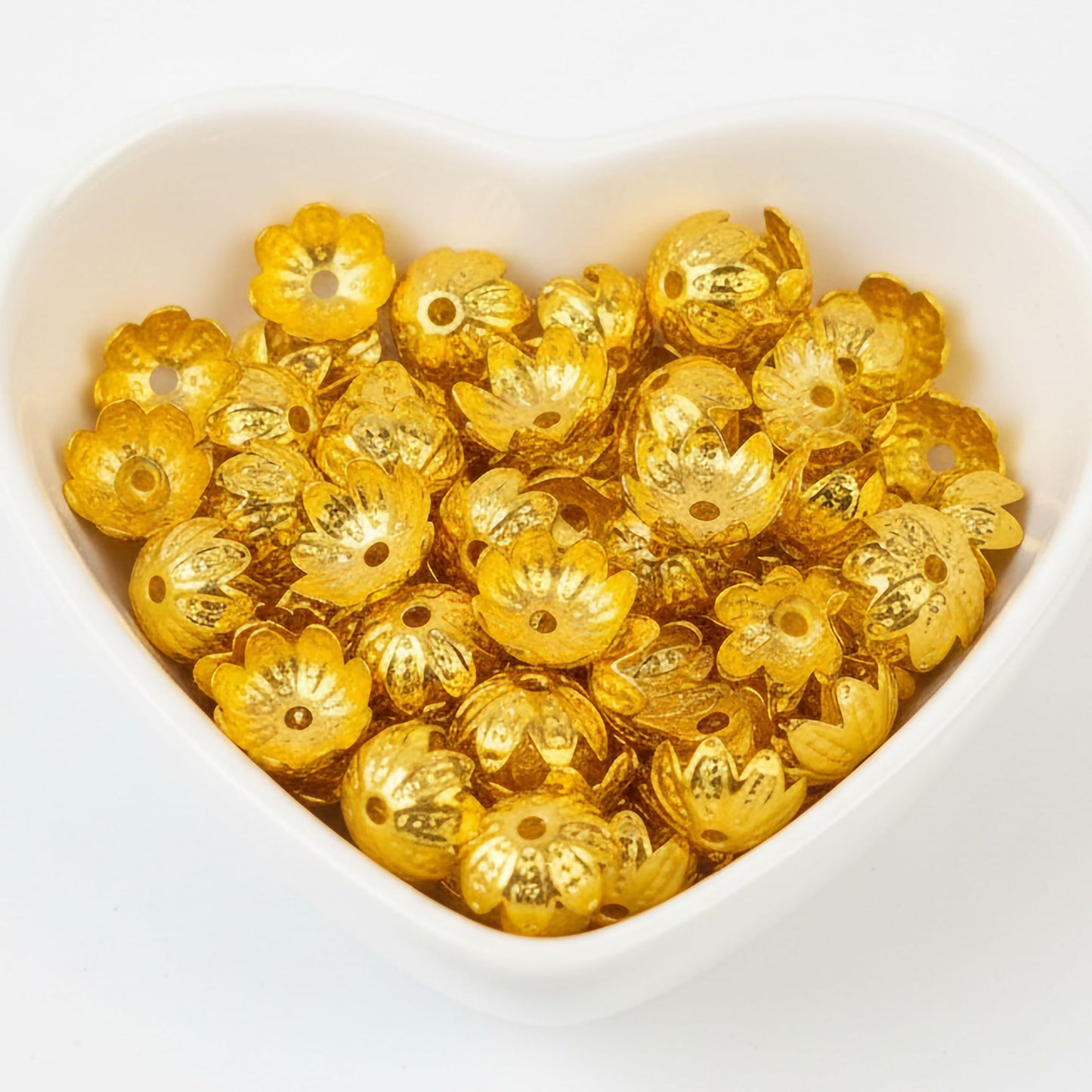 Golden Bead Caps for Jewellery Making, Assorted Metal Flower Gold01 product image